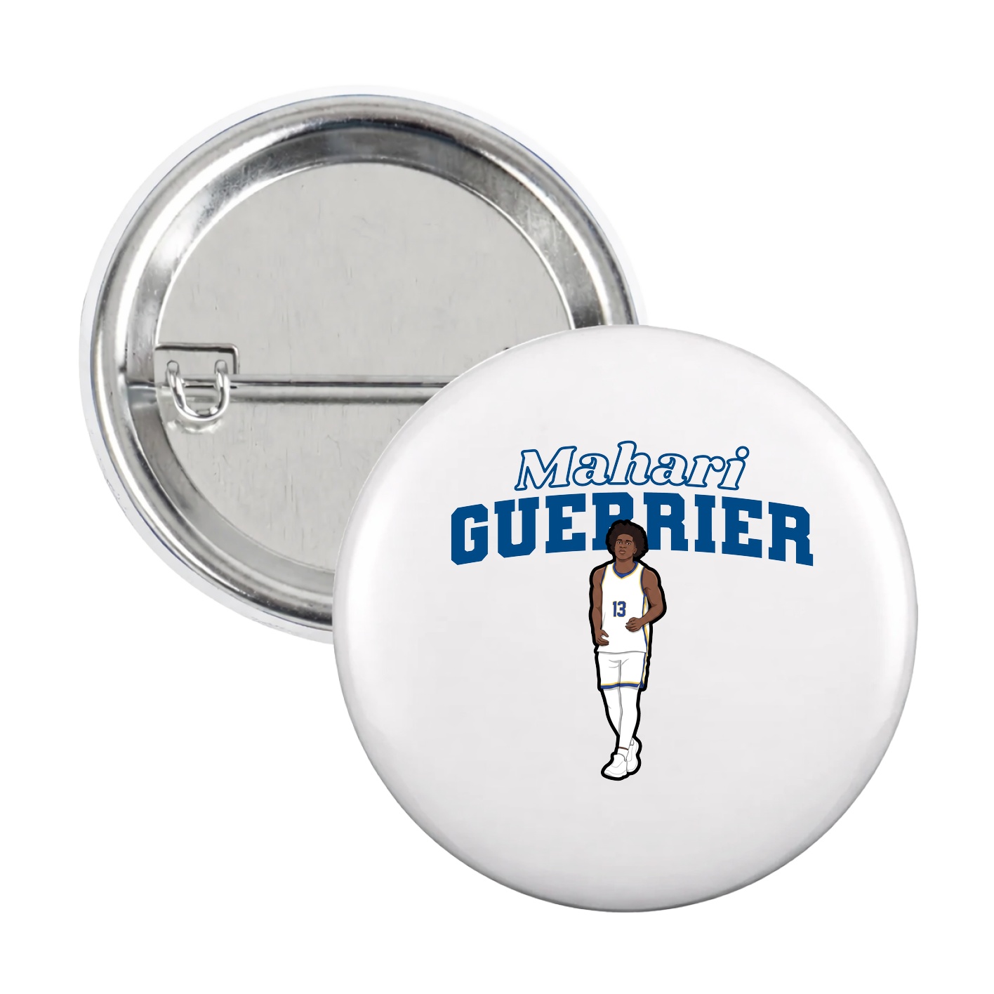 Game Day Button — Name Arch in White