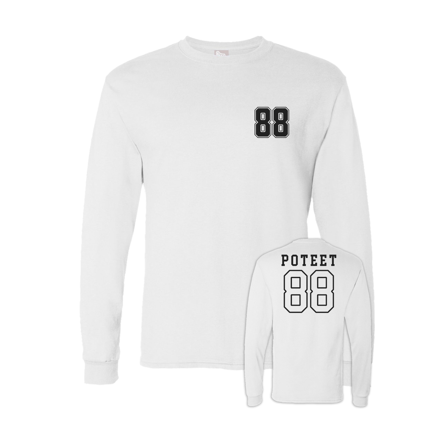 Long Sleeve Tee — Chest Back in White