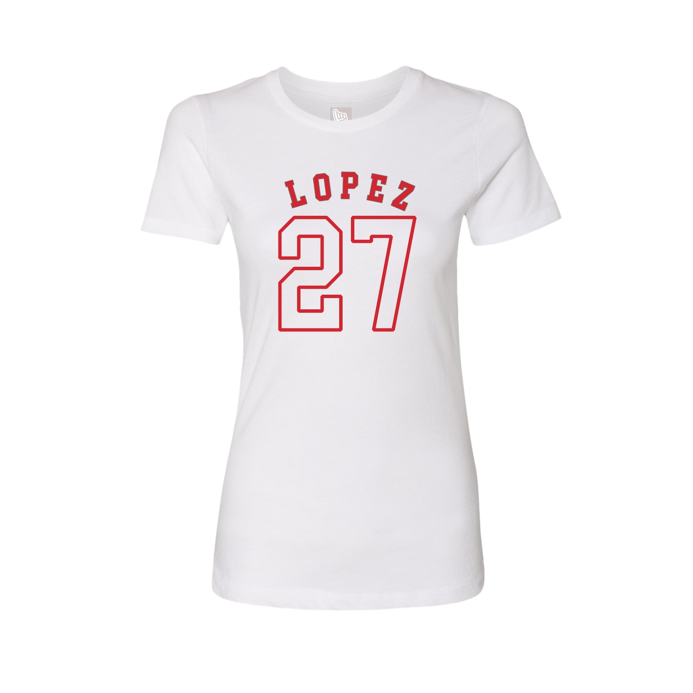 Fitted Women's Tee — Shirsey Arch in White