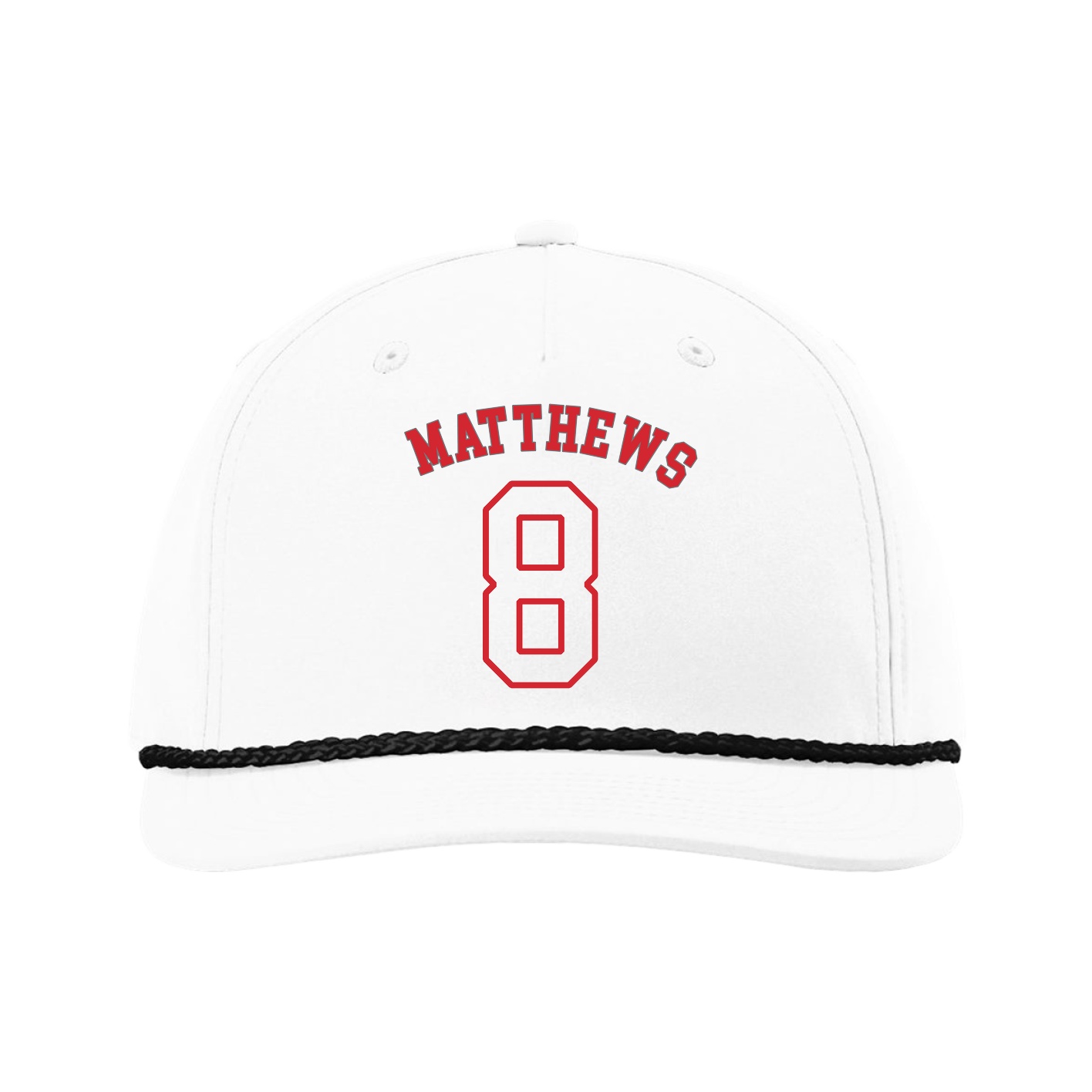 Five-Panel Classic Rope Cap — Shirsey Arch in White