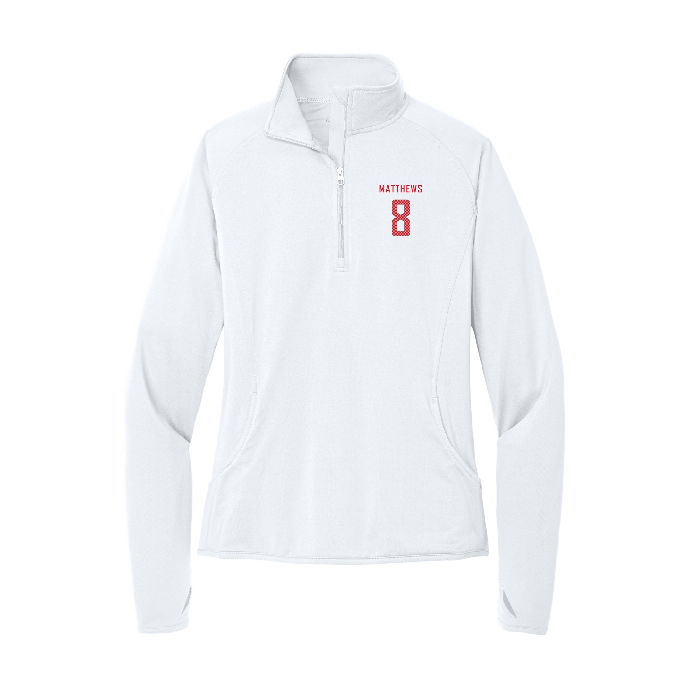 Women's Q-Zip Pullover — Mesh Shirsey in White
