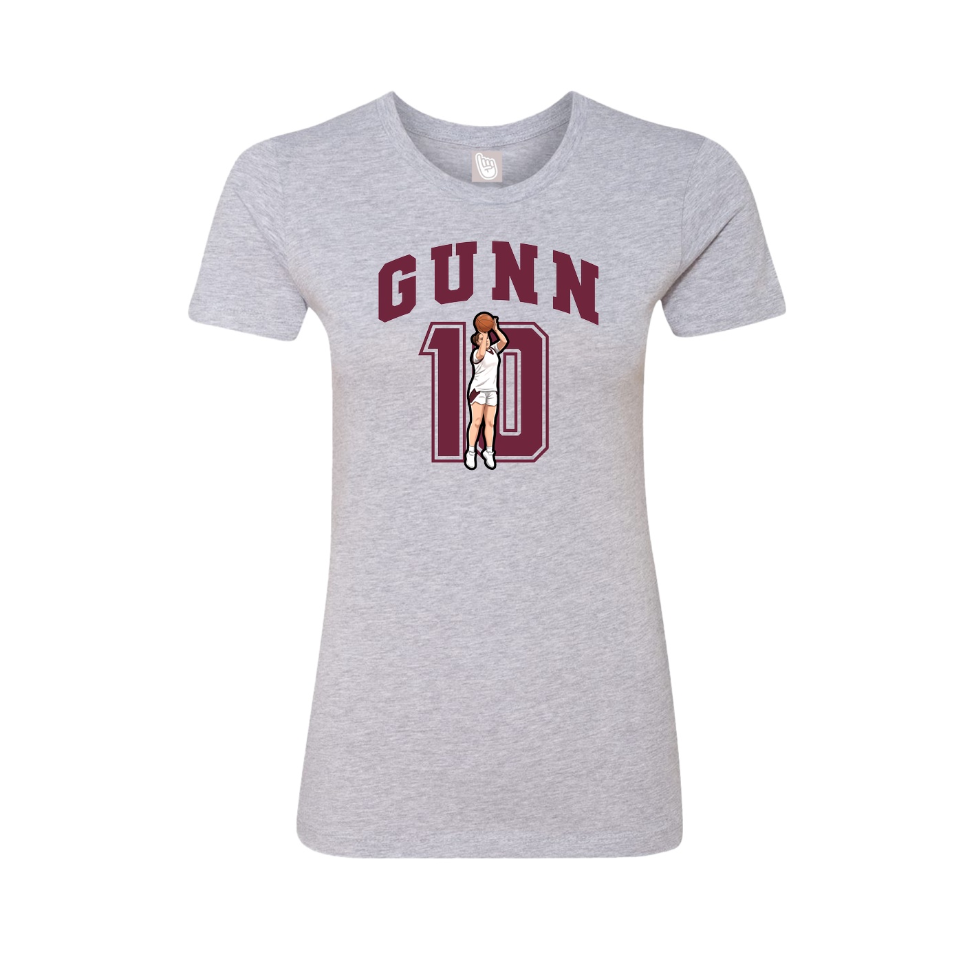Fitted Women's Tee — Number in Grey