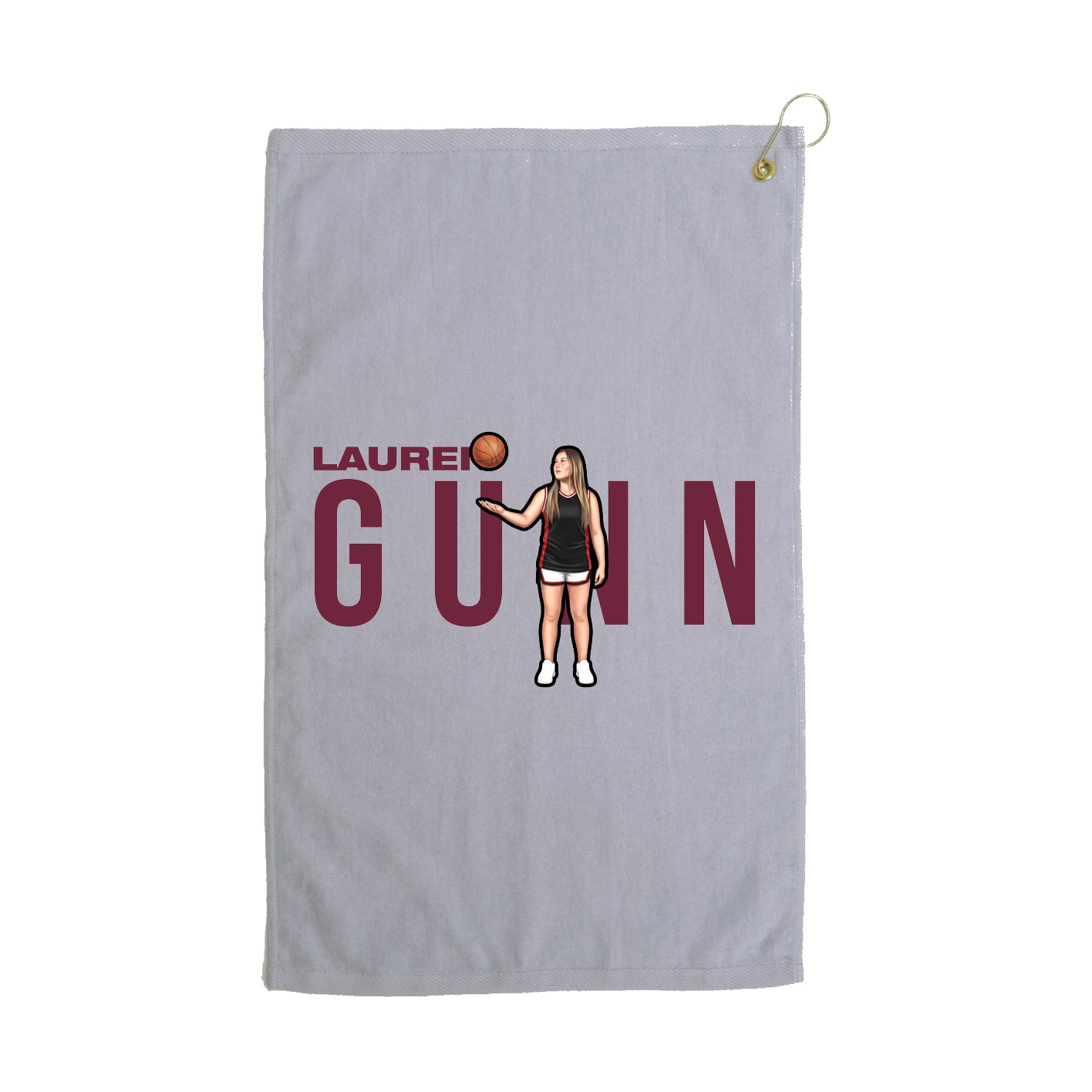 Golf Towel — Player Name in Grey