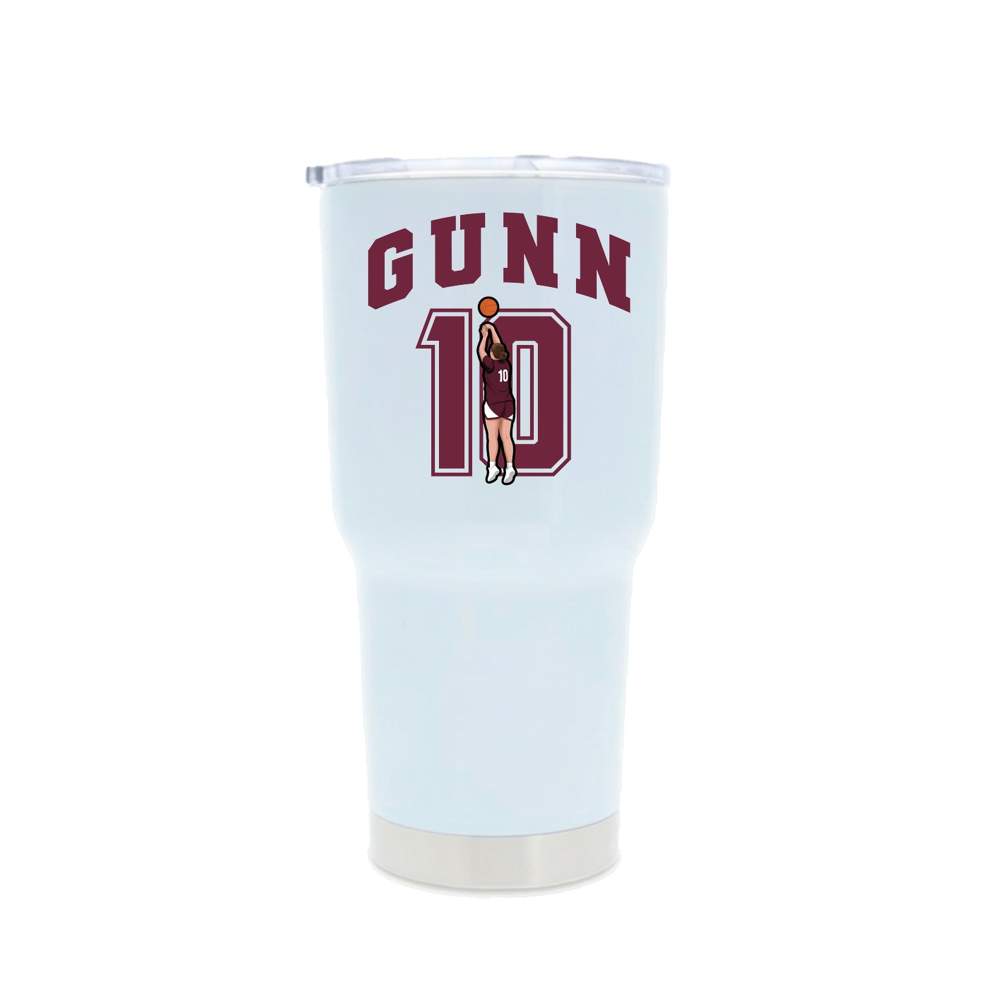 30oz Stainless Steel Tumbler — Number in White