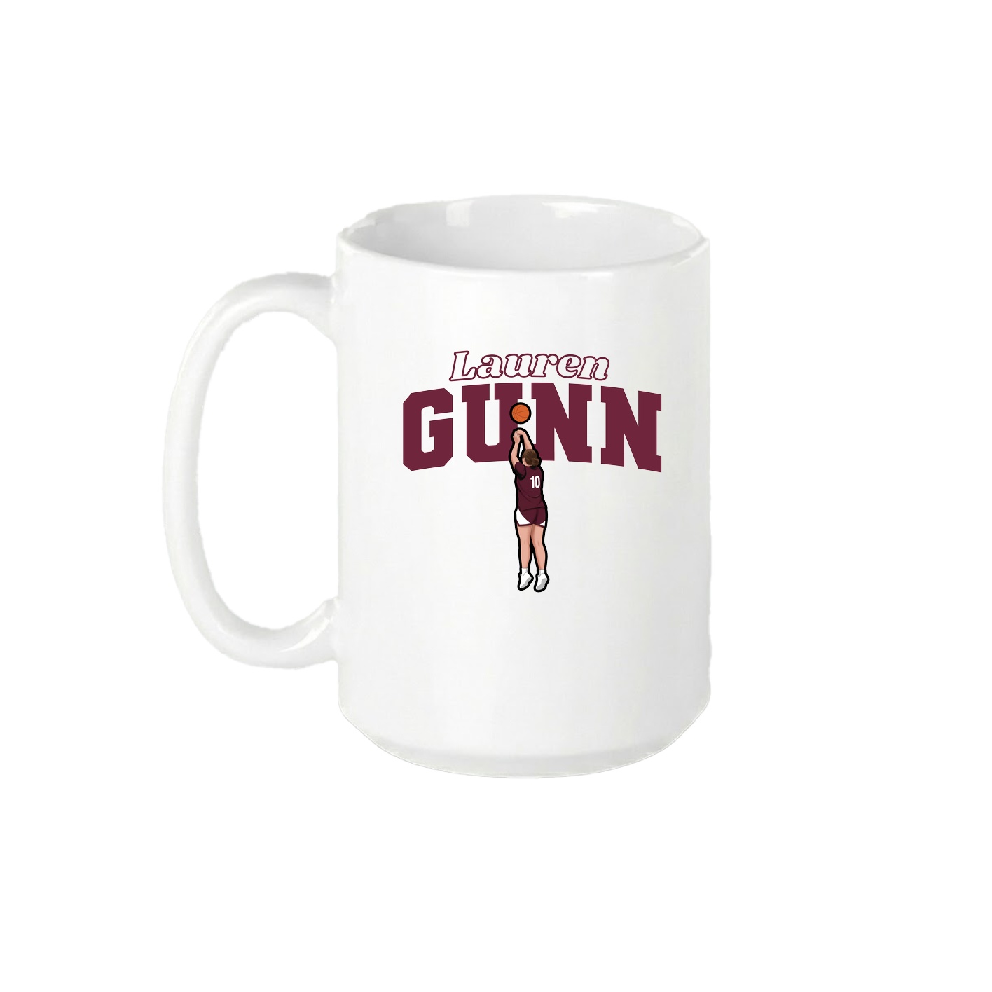 15oz Coffee Mug — Name Arch in White