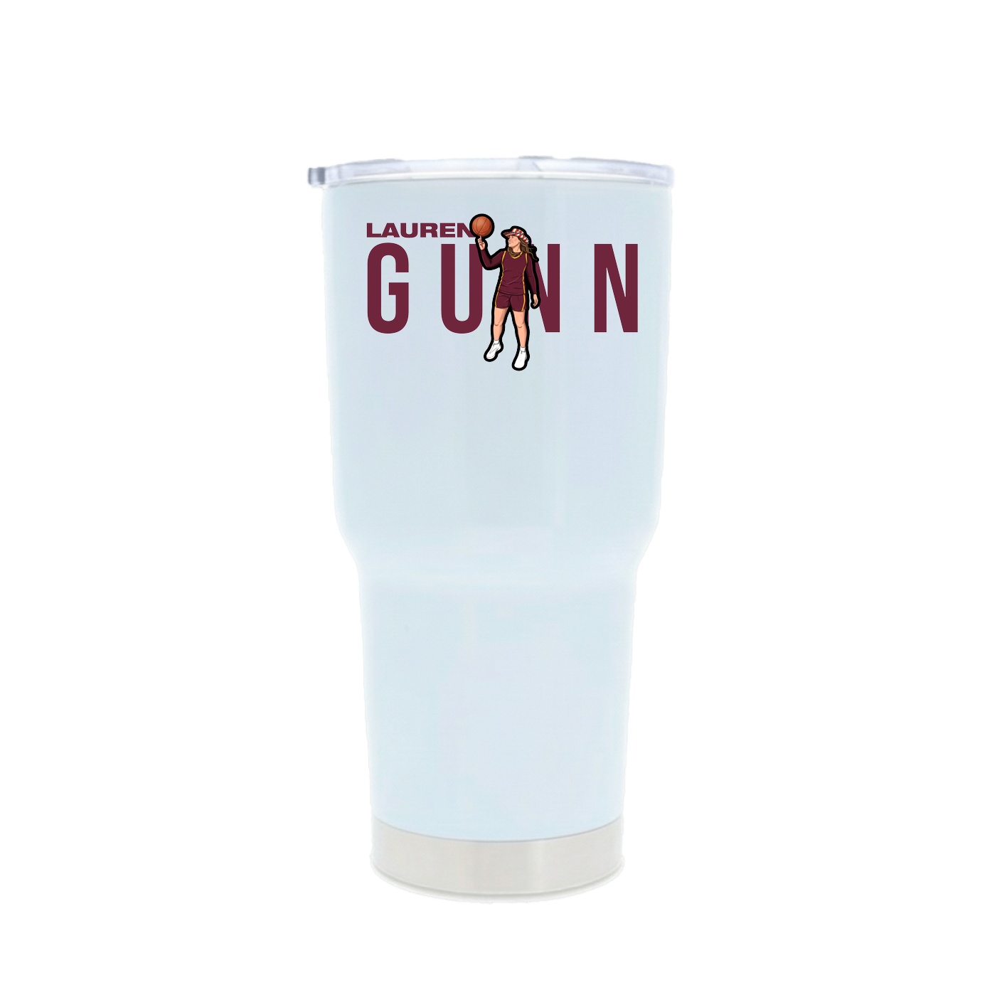30oz Stainless Steel Tumbler — Player Name in White
