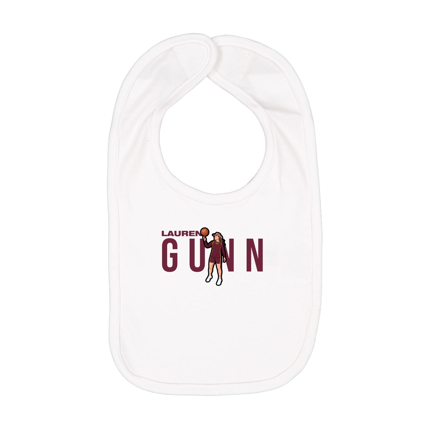 Infant Bib — Player Name in White