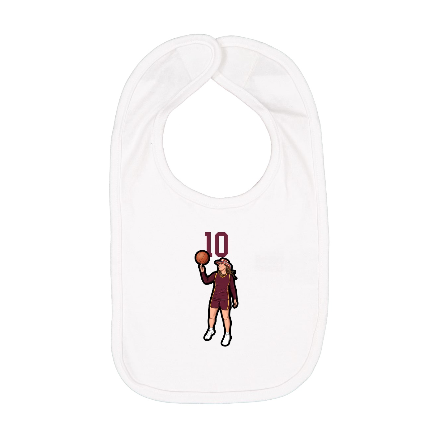 Infant Bib — Number Top in White