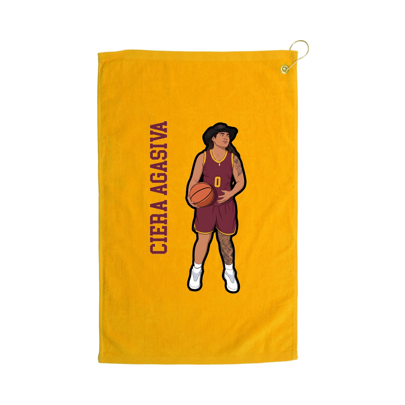 Golf Towel — Name Vertical in Gold