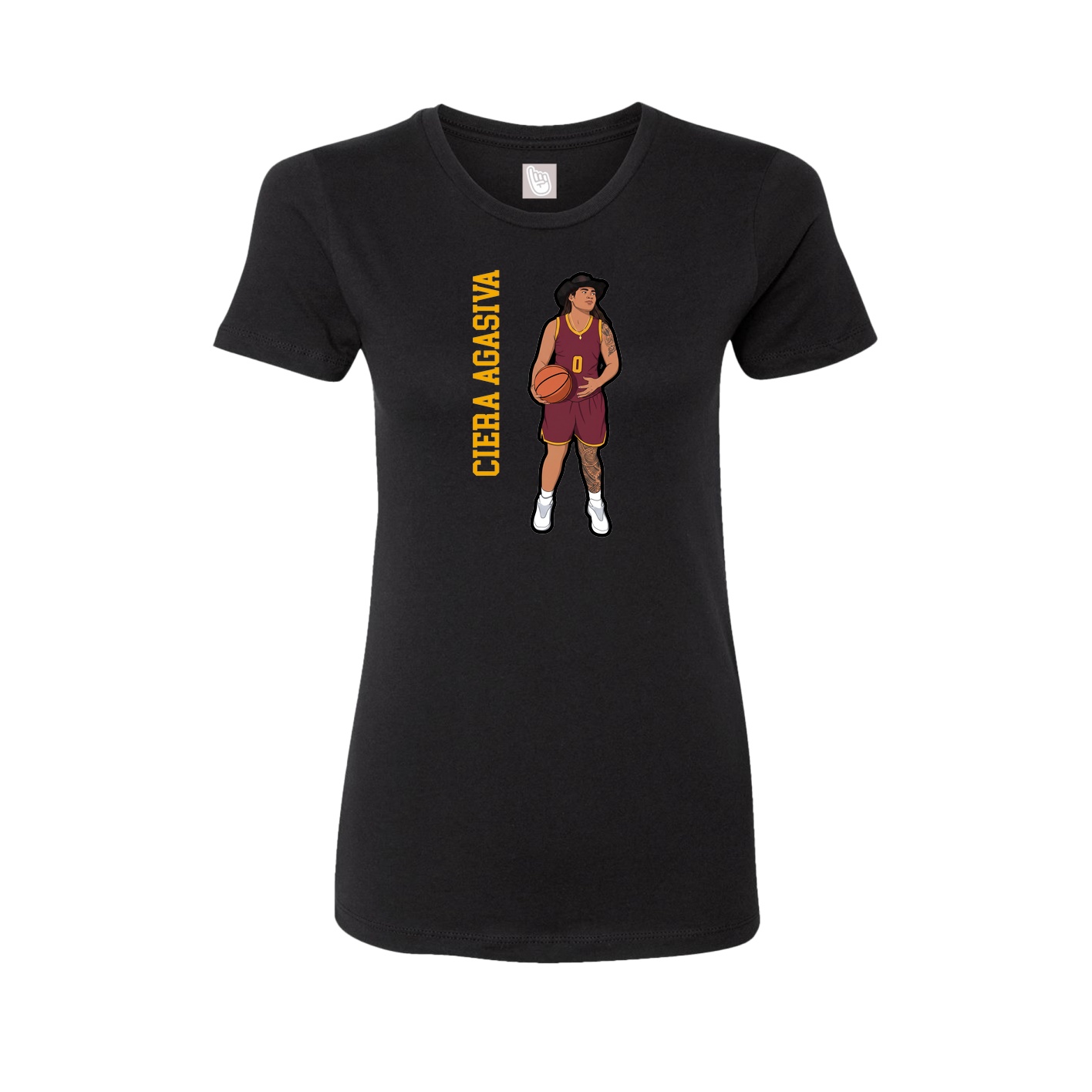 Fitted Women's Tee — Name Vertical in Black