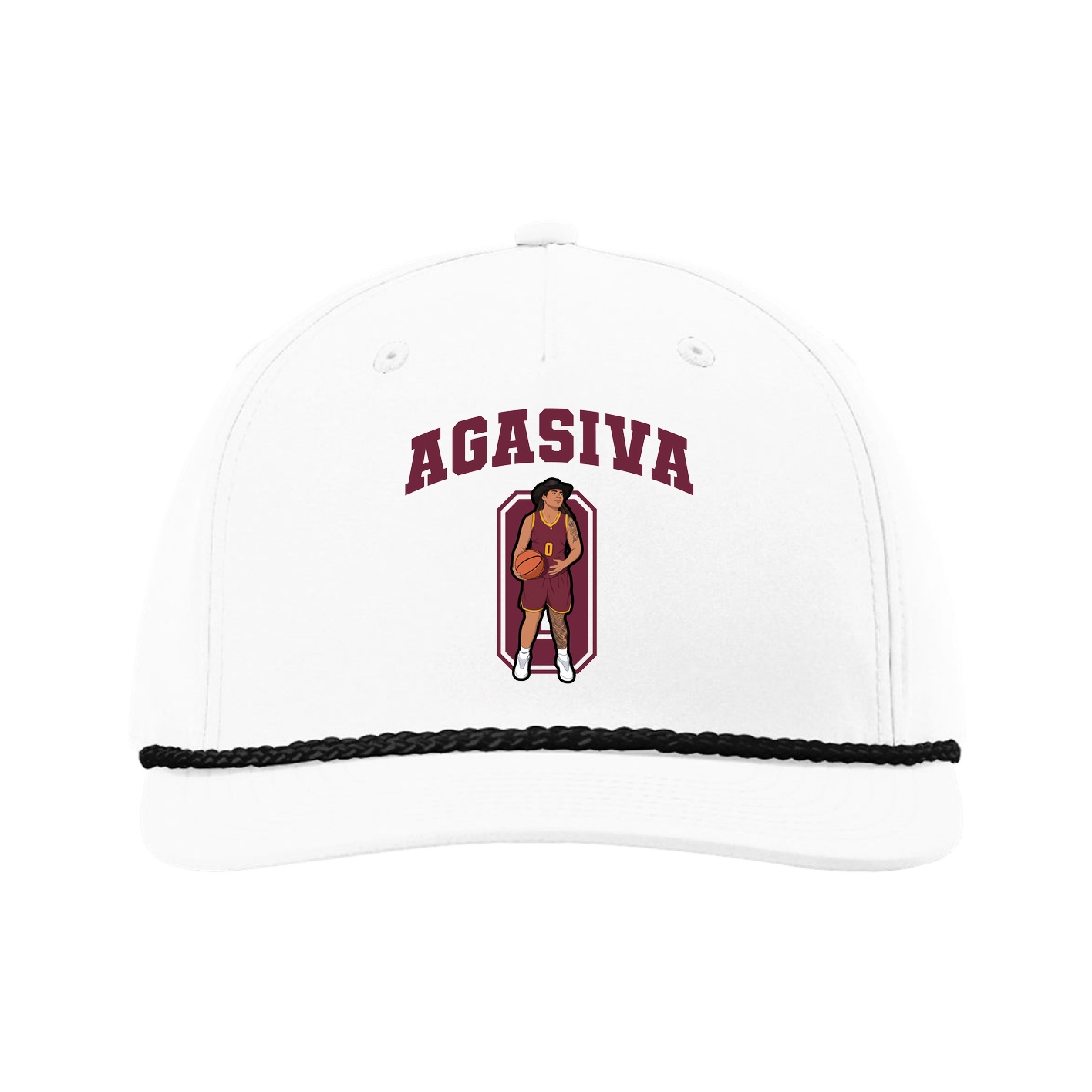 Five-Panel Classic Rope Cap — Number in White