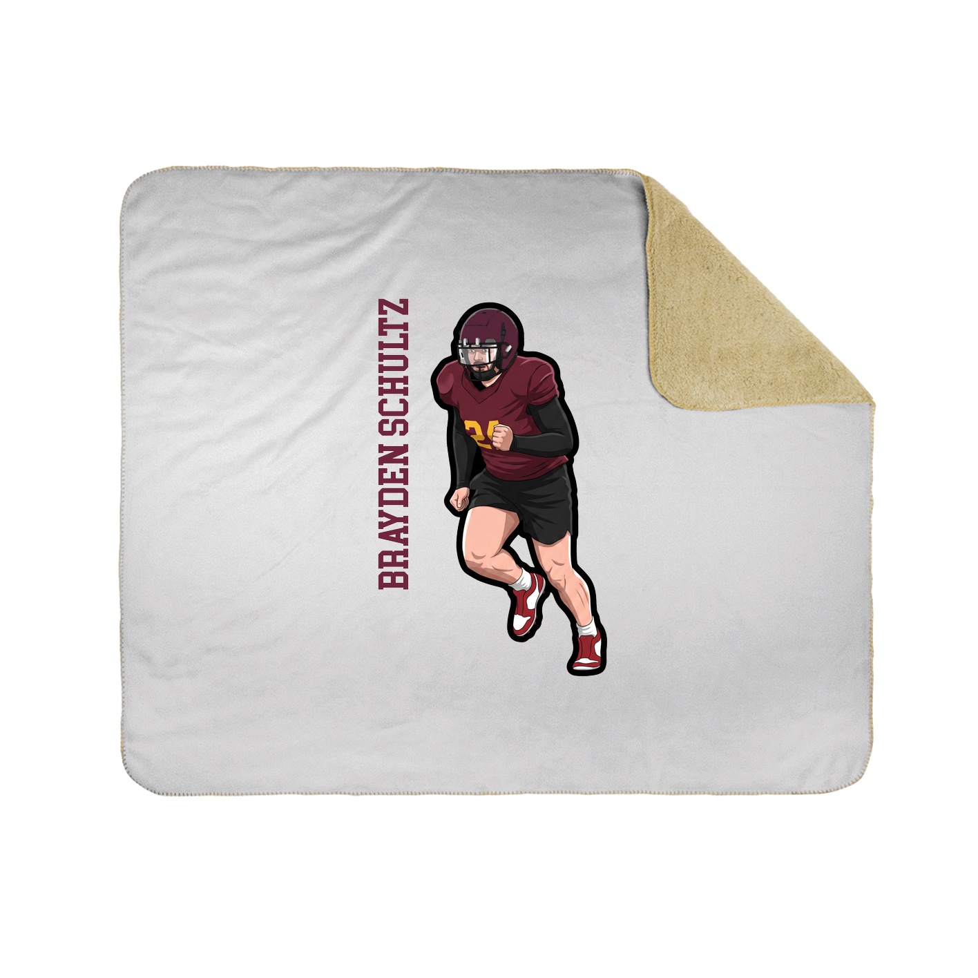 Throw Blanket — Name Vertical in White