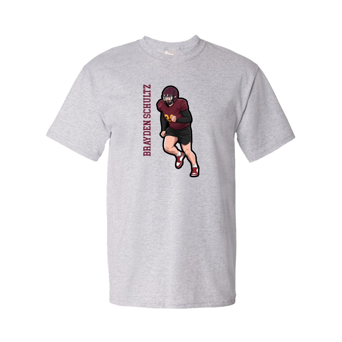 Tee — Name Vertical in Grey