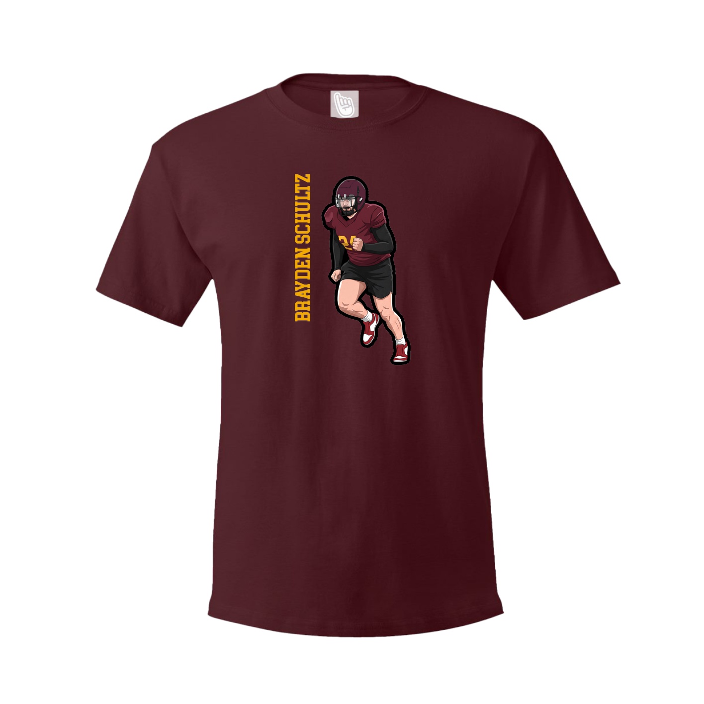 Tee — Name Vertical in Maroon