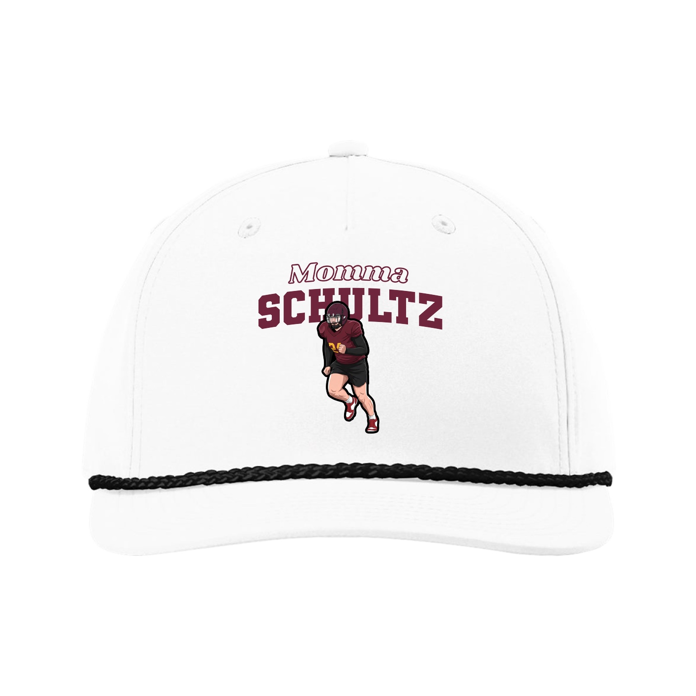 Five-Panel Classic Rope Cap — Mothers Day Block in White