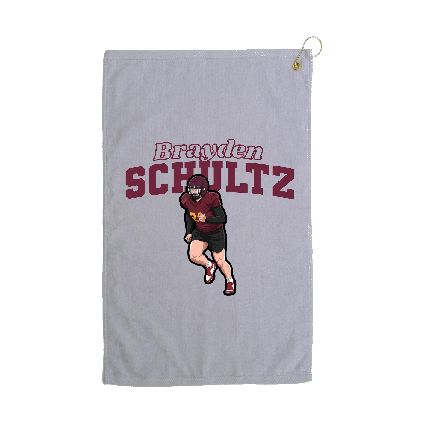 Golf Towel — Name Arch in Grey