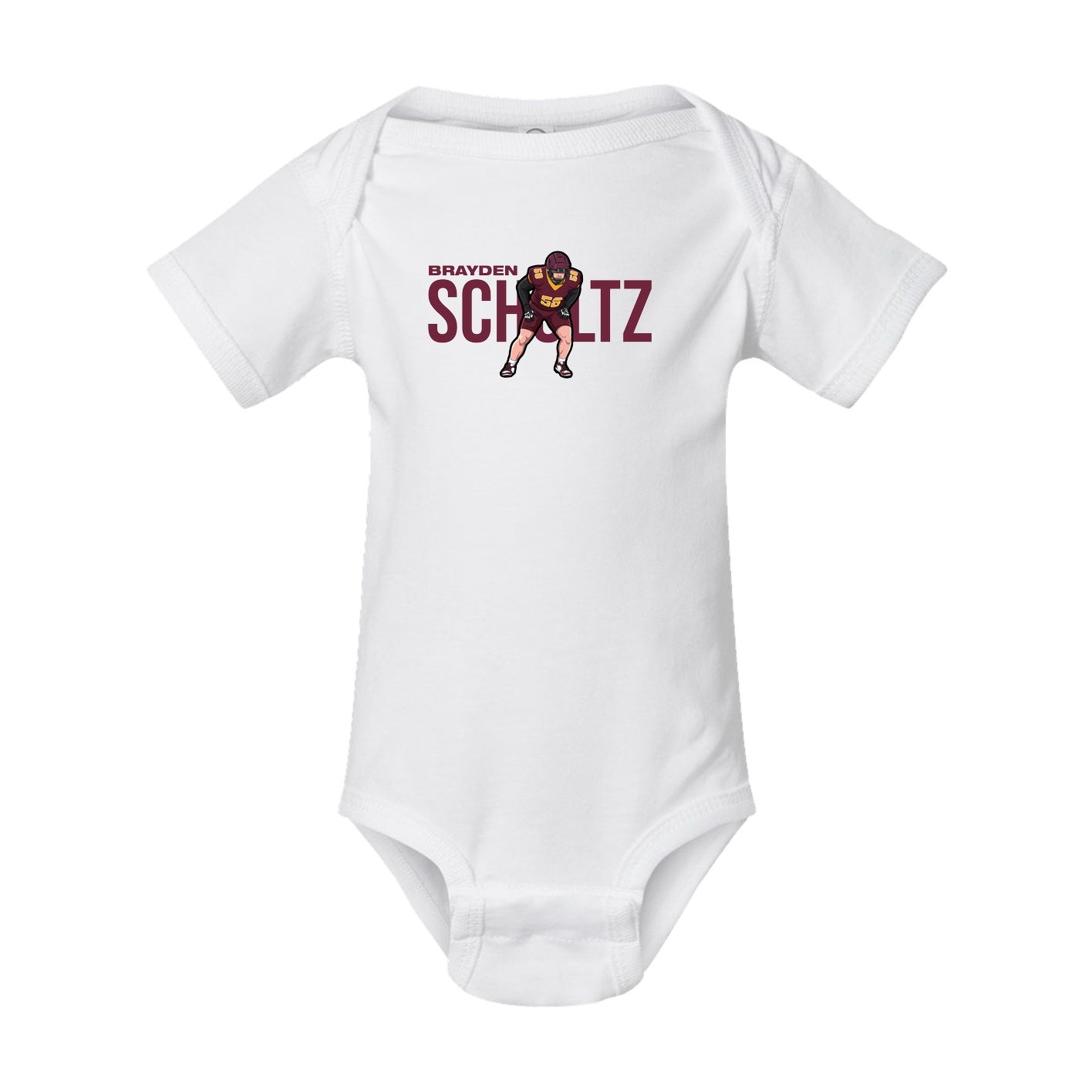 Baby Onesie — Player Name in White