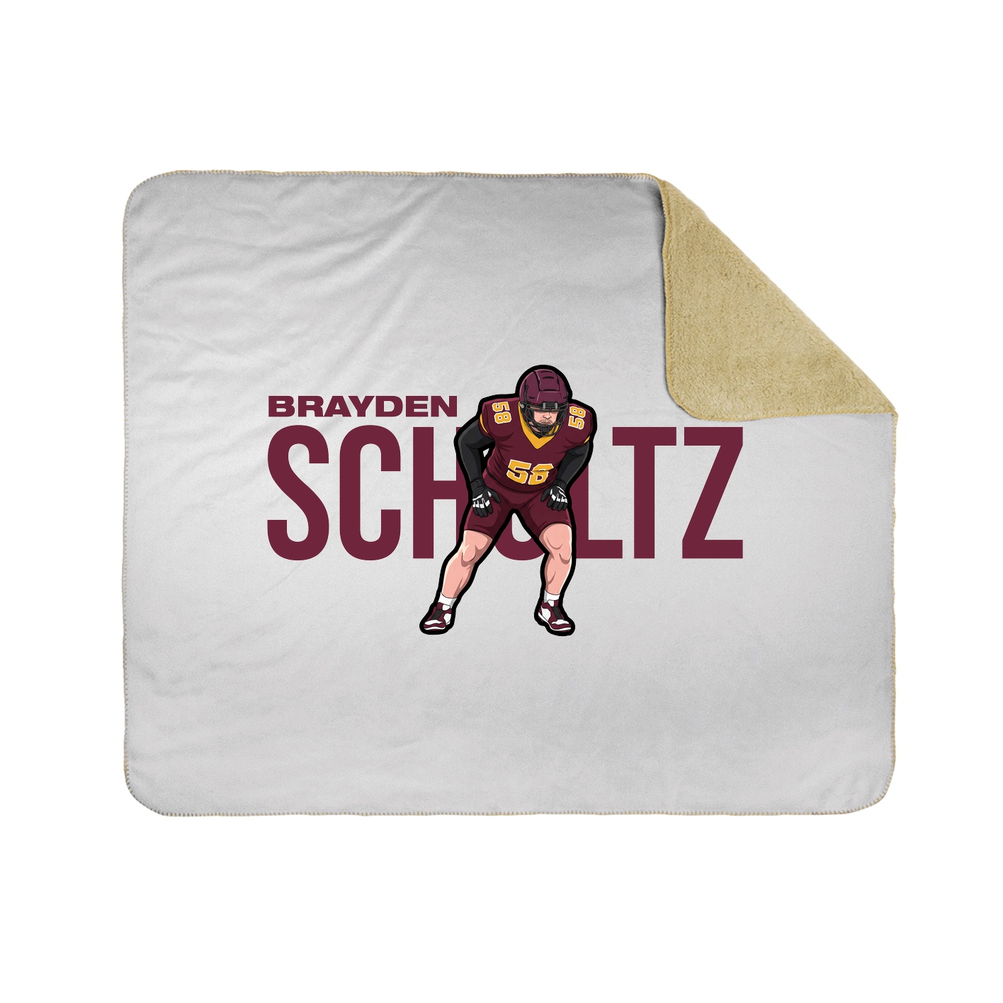 Throw Blanket — Player Name in White