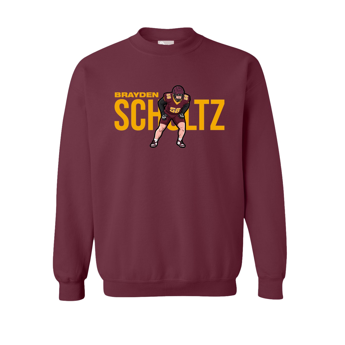 Fleece Crew — Player Name in Maroon