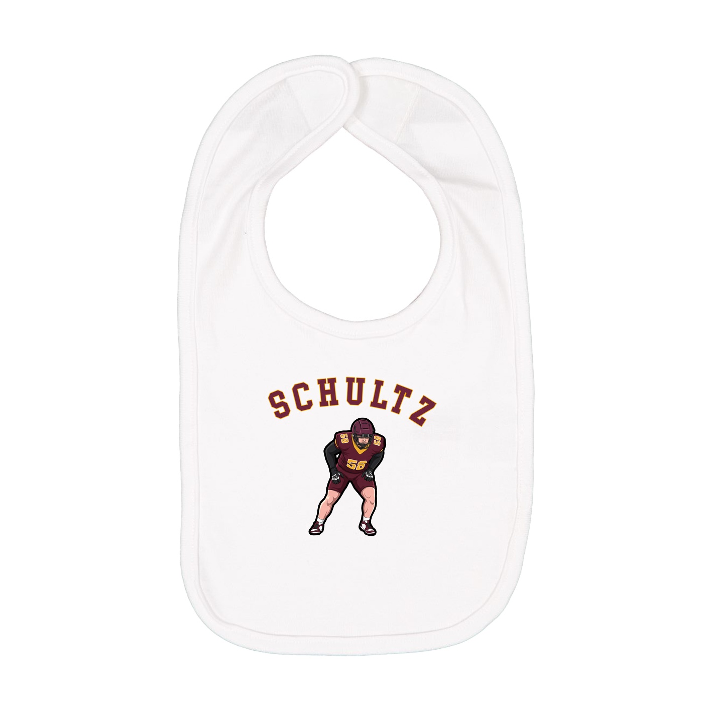 Infant Bib — Shirsey Arch in White