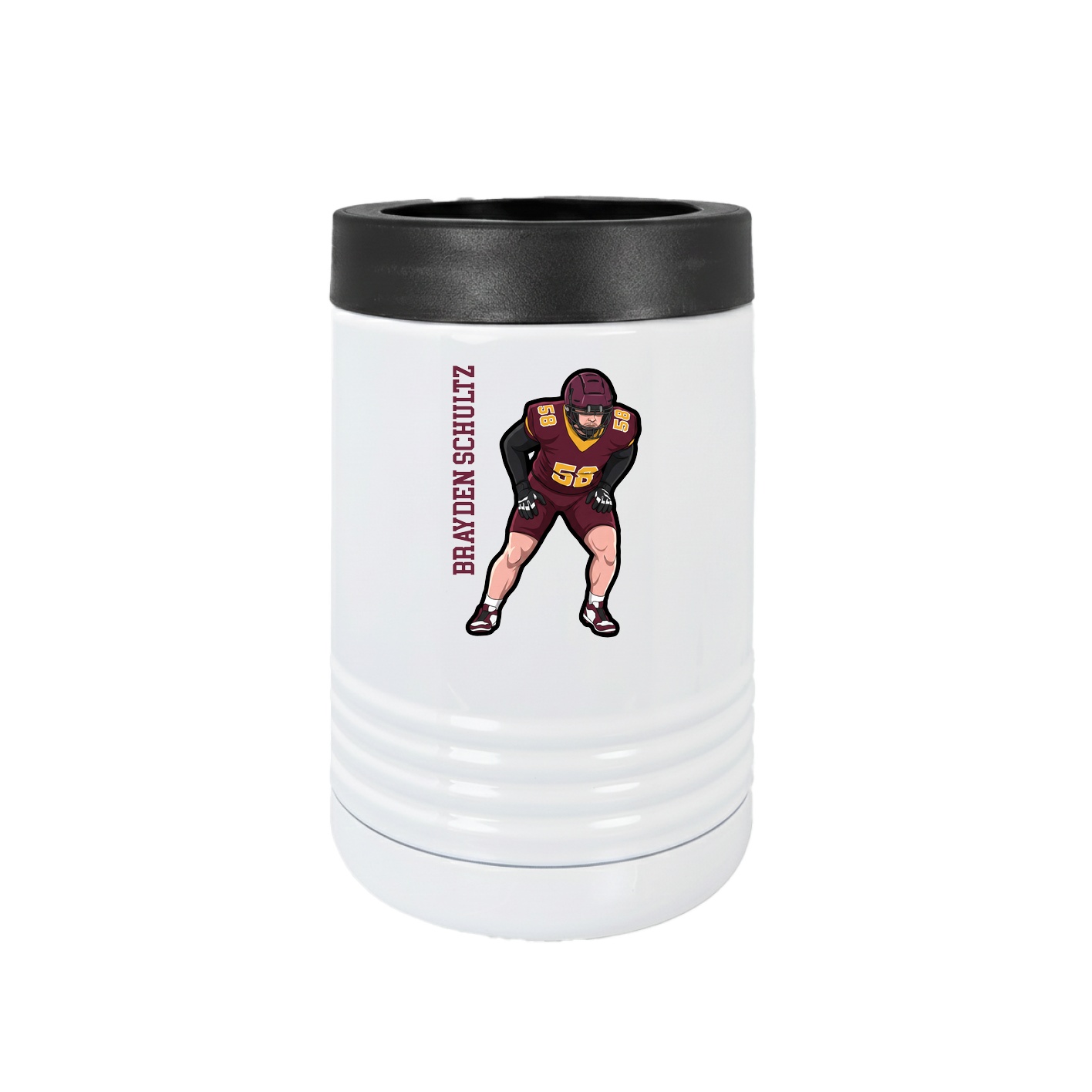 Beverage Holder — Name Vertical in White