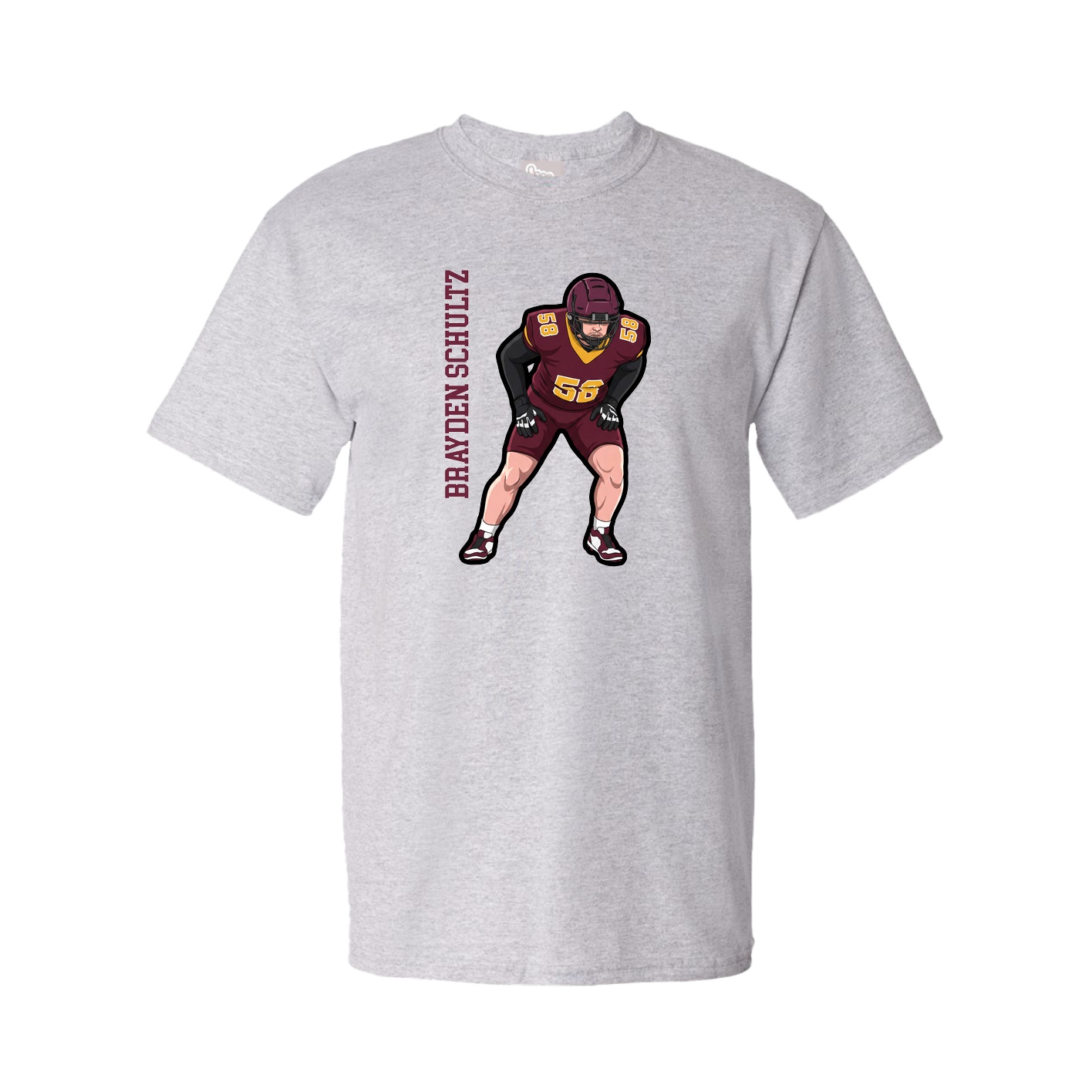 Tee — Name Vertical in Grey
