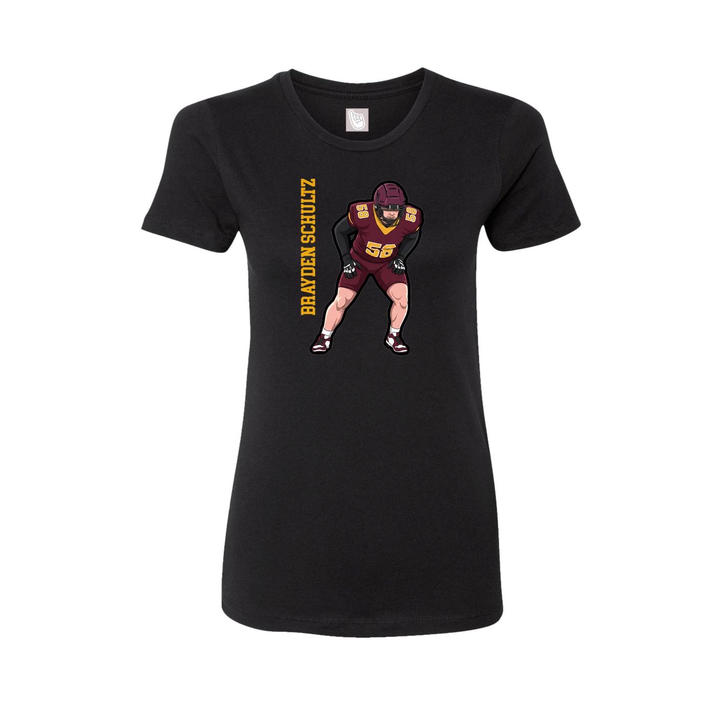 Womens Tee — Name Vertical in Black