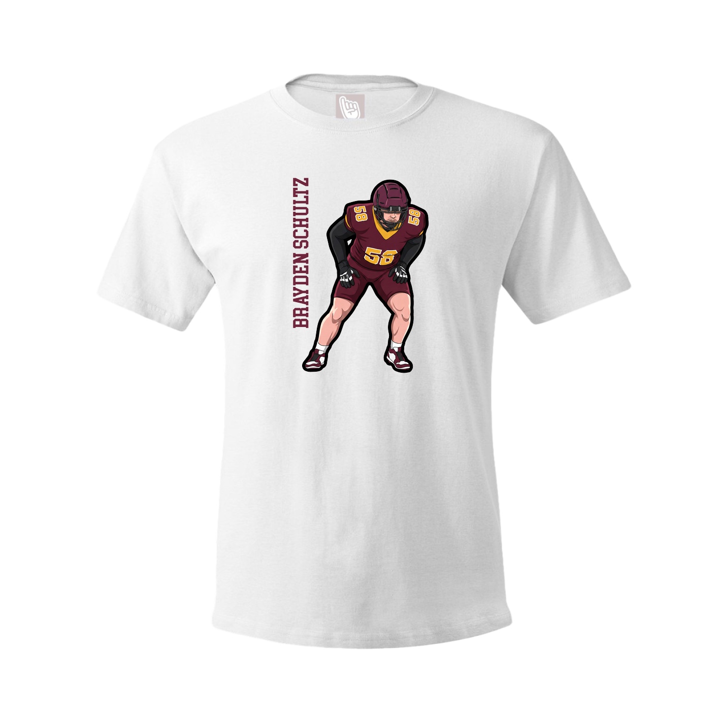Youth Tee — Name Vertical in White