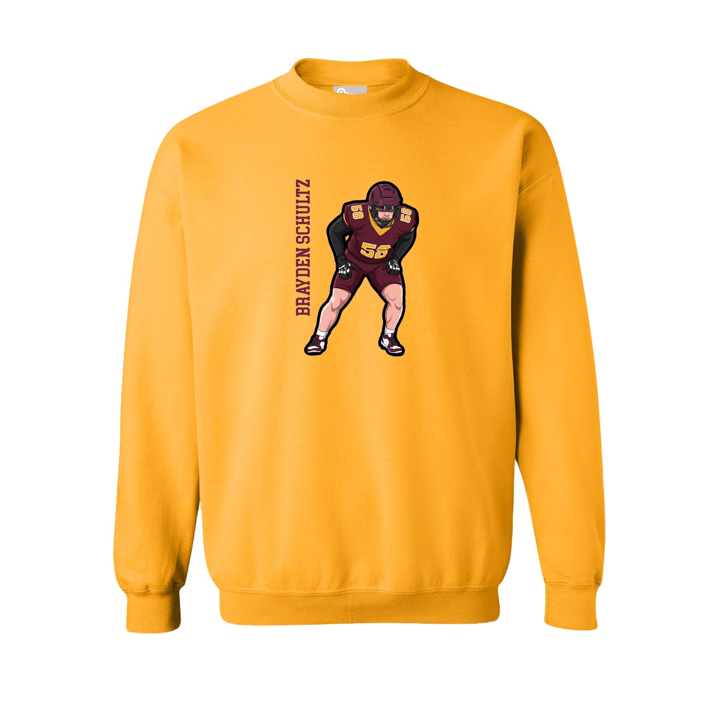 Fleece Crew — Name Vertical in Gold
