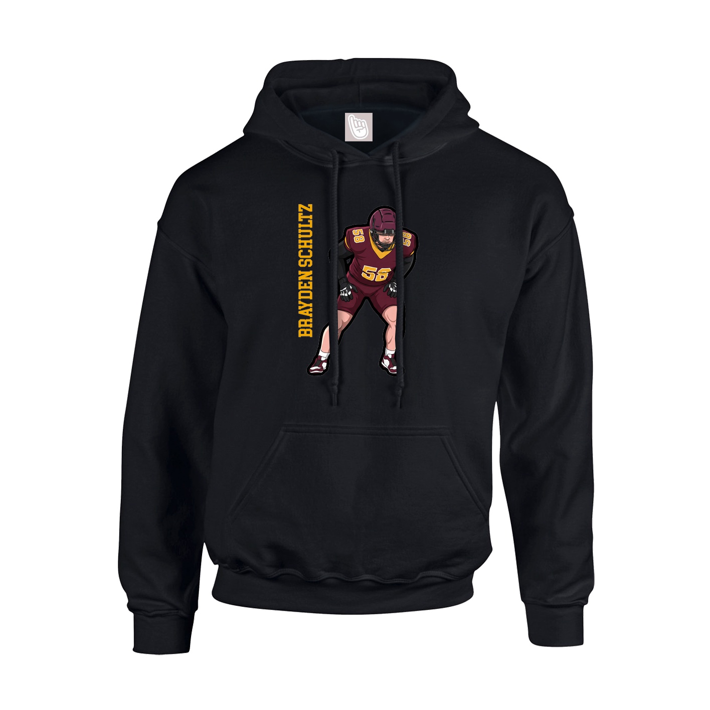 Youth Hoodie — Name Vertical in Black