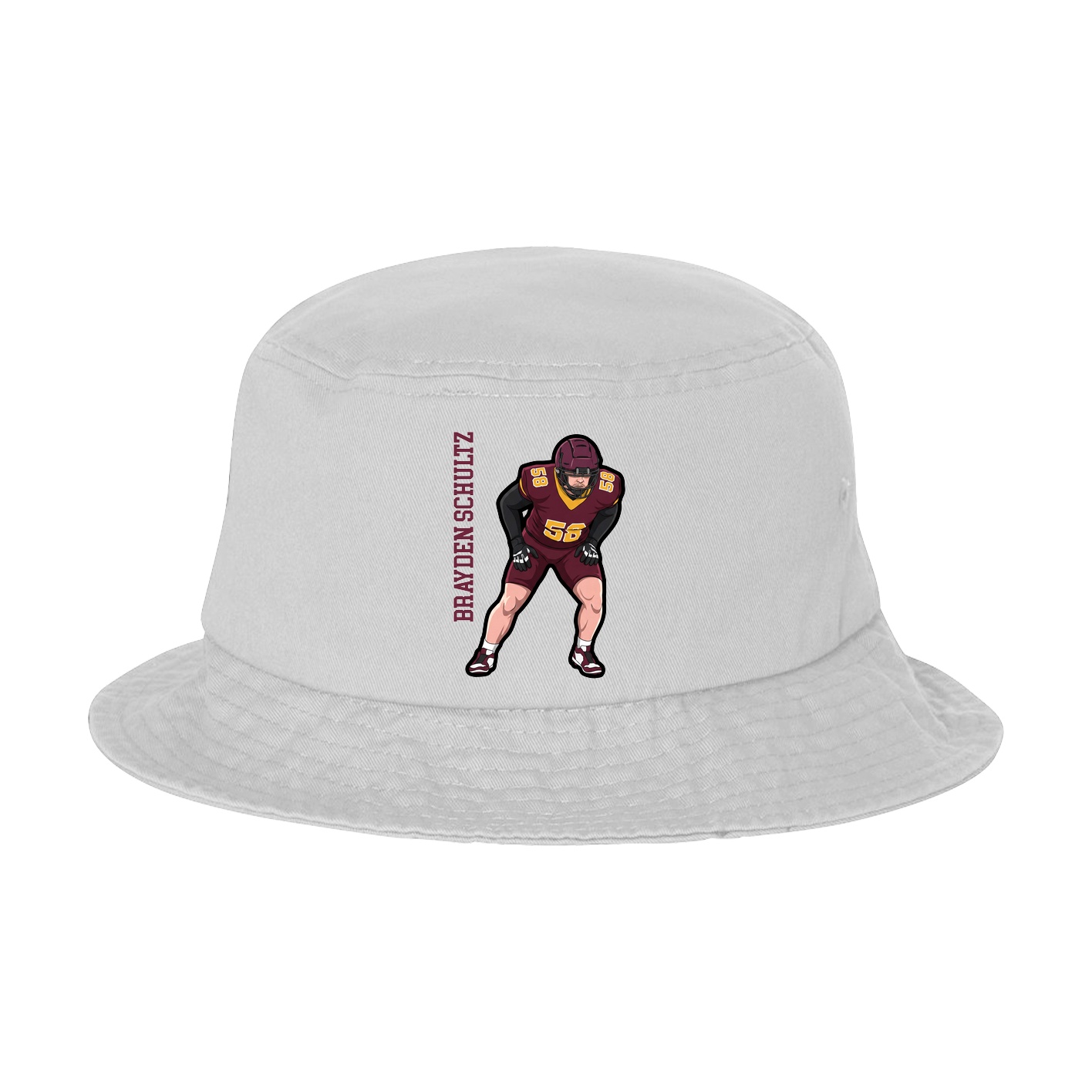 Bucket Cap — Name Vertical in White