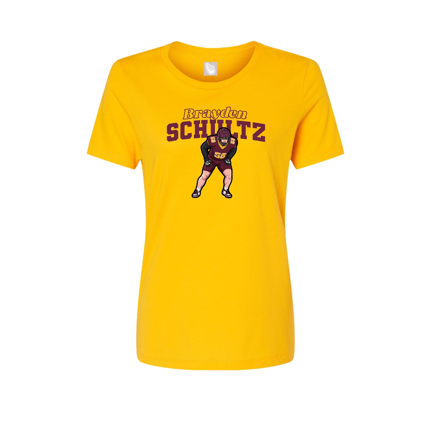 Fitted Women's Tee — Name Arch in Gold