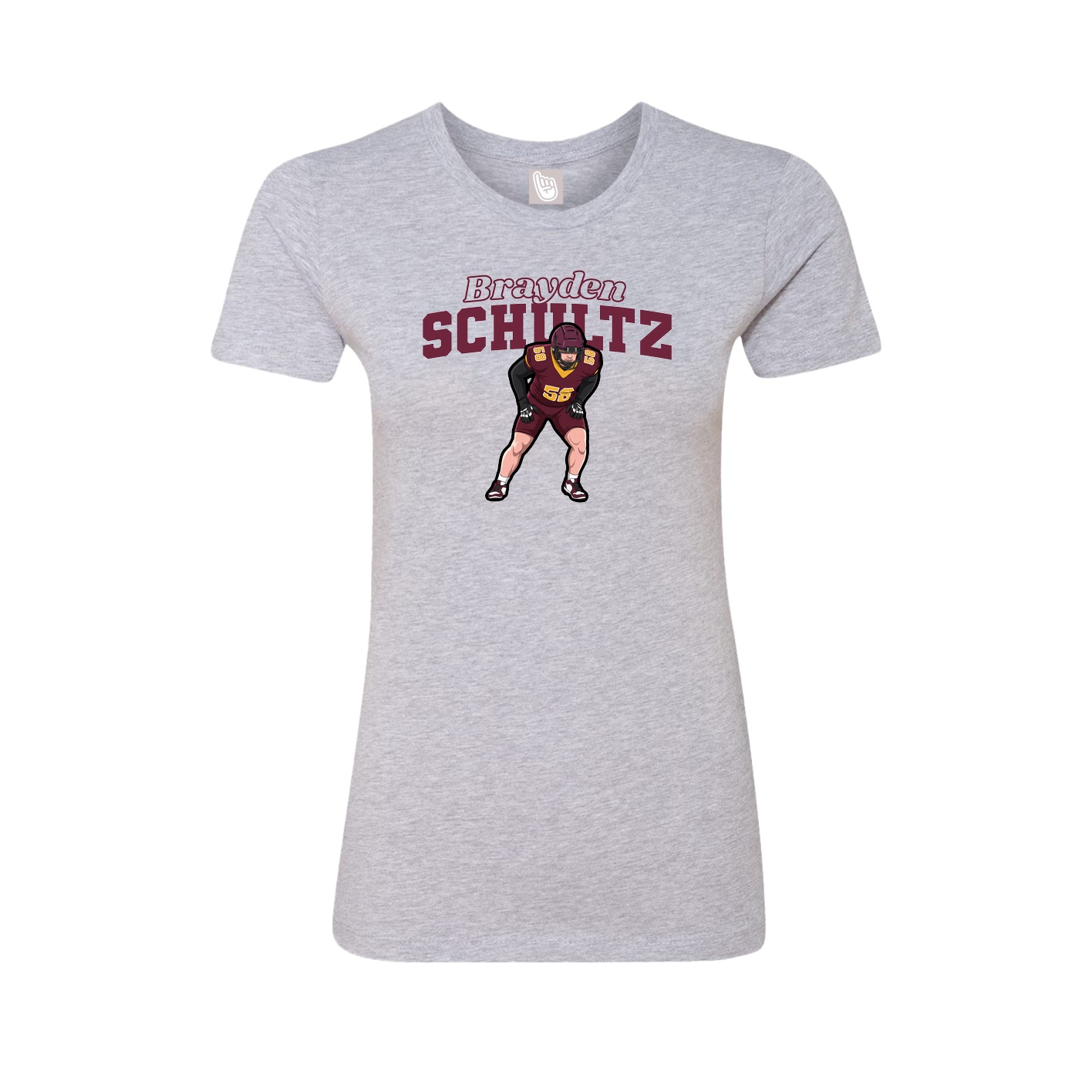 Womens Tee — Name Arch in Grey