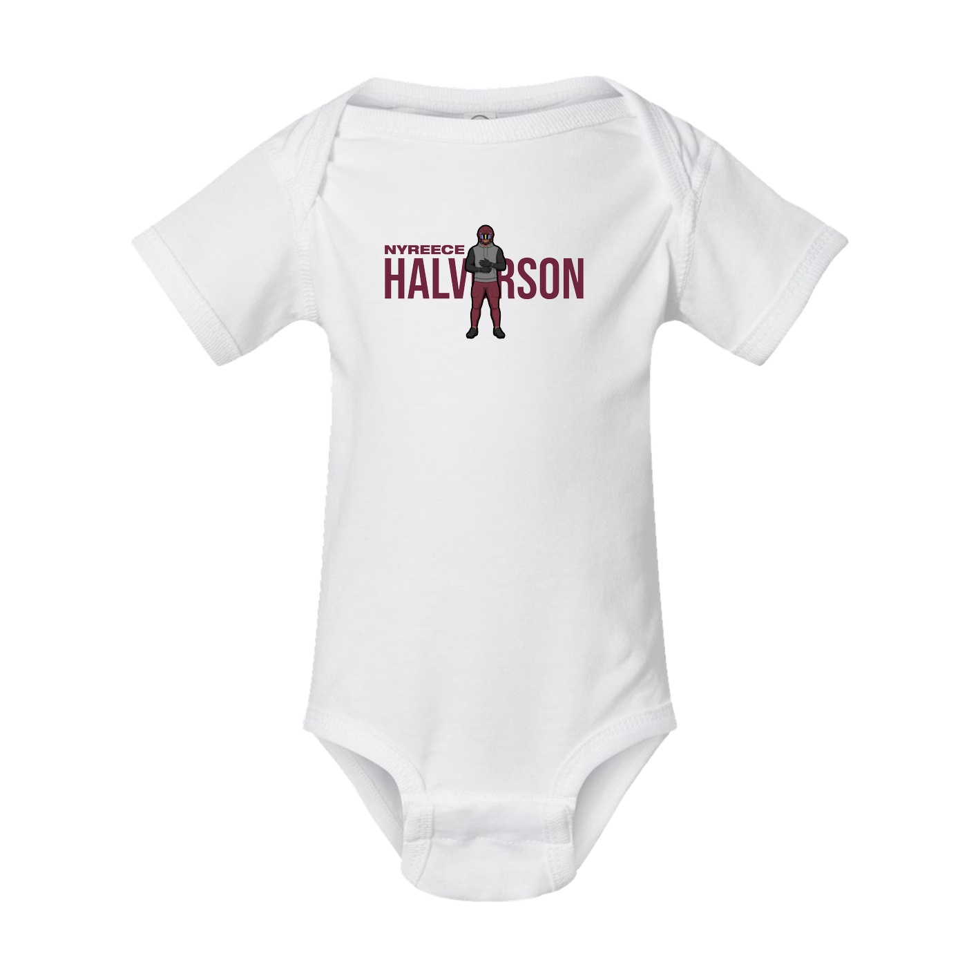Baby Onesie — Player Name in White