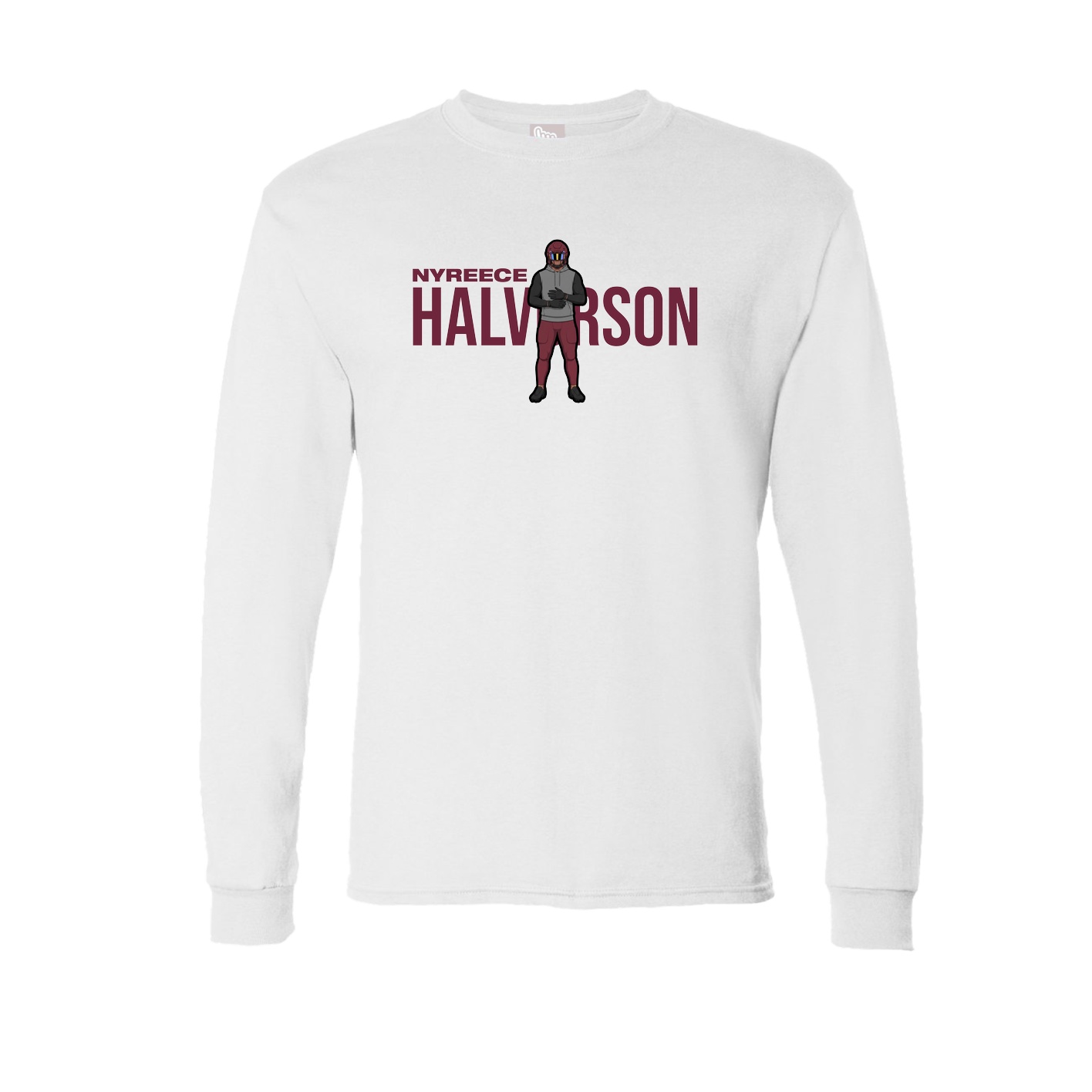 Long Sleeve Tee — Player Name in White
