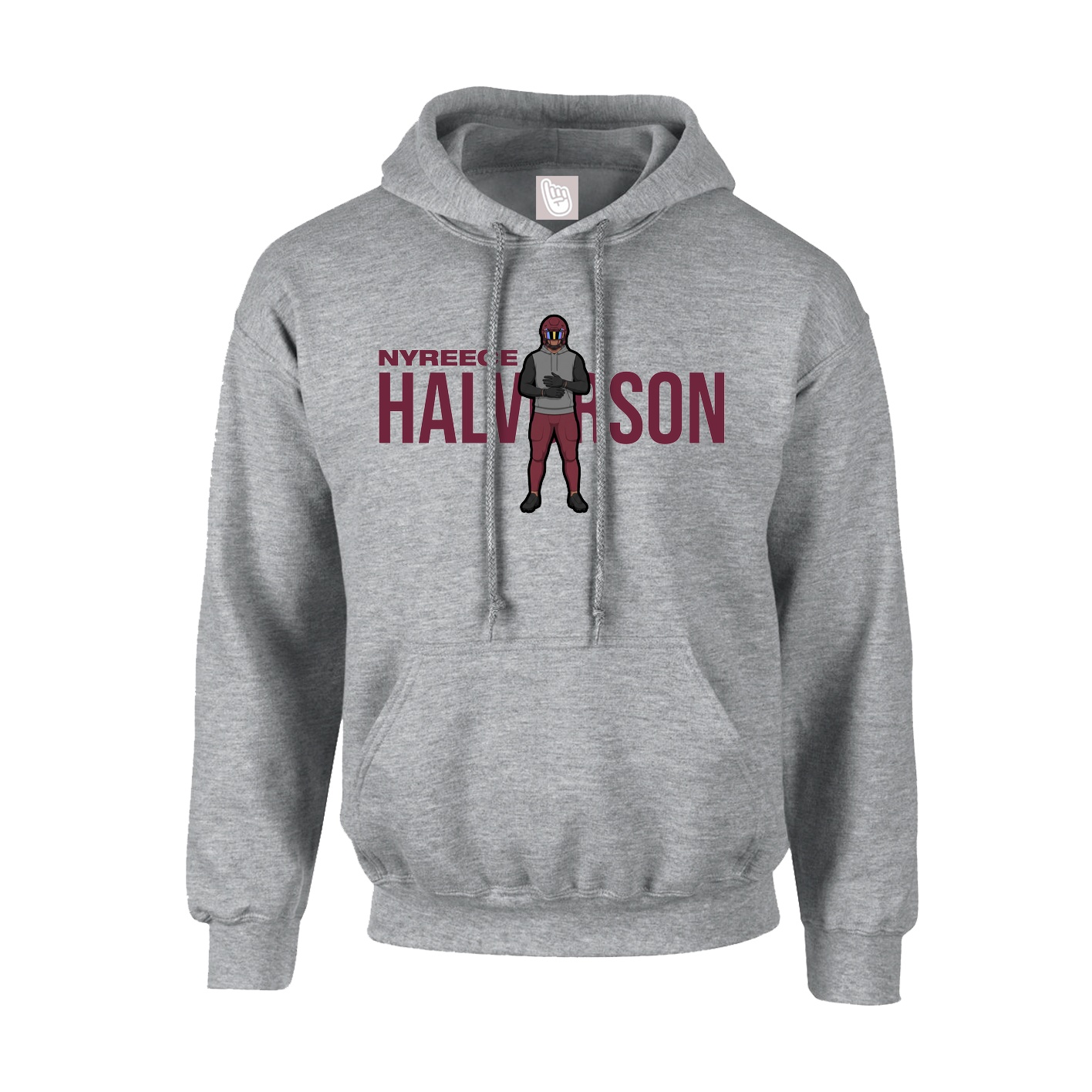 Hoodie — Player Name in Grey