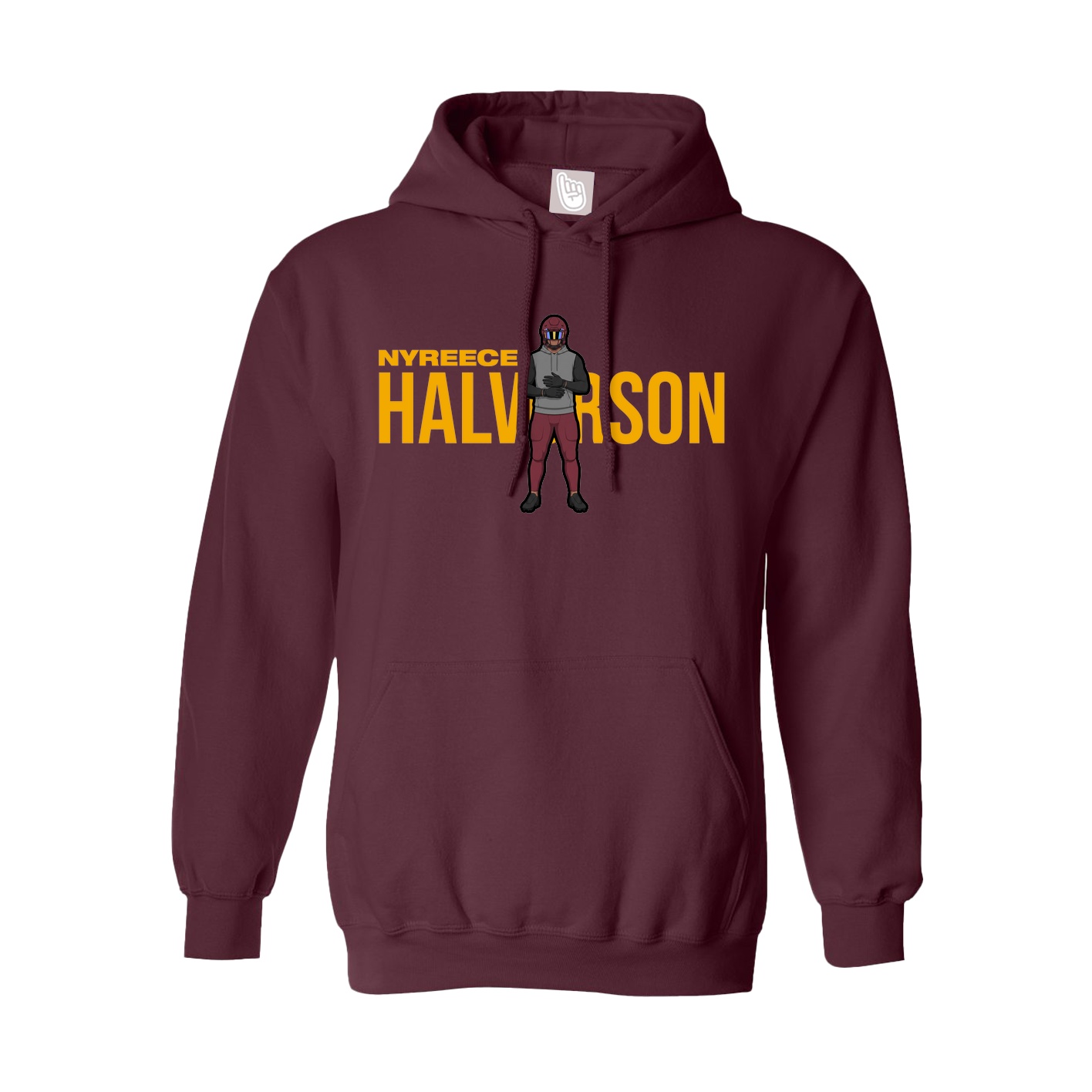 Youth Hoodie — Player Name in Maroon