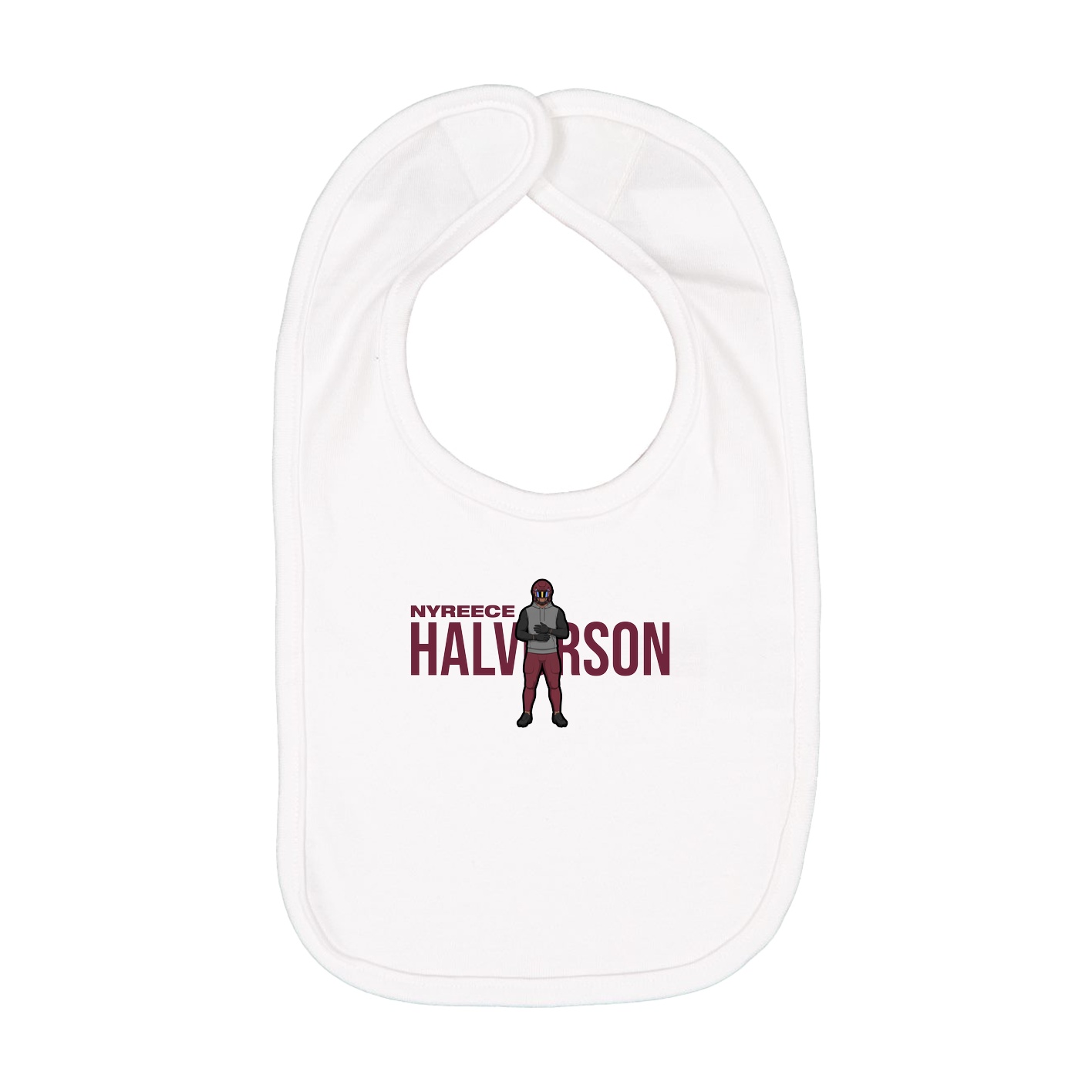 Infant Bib — Player Name in White