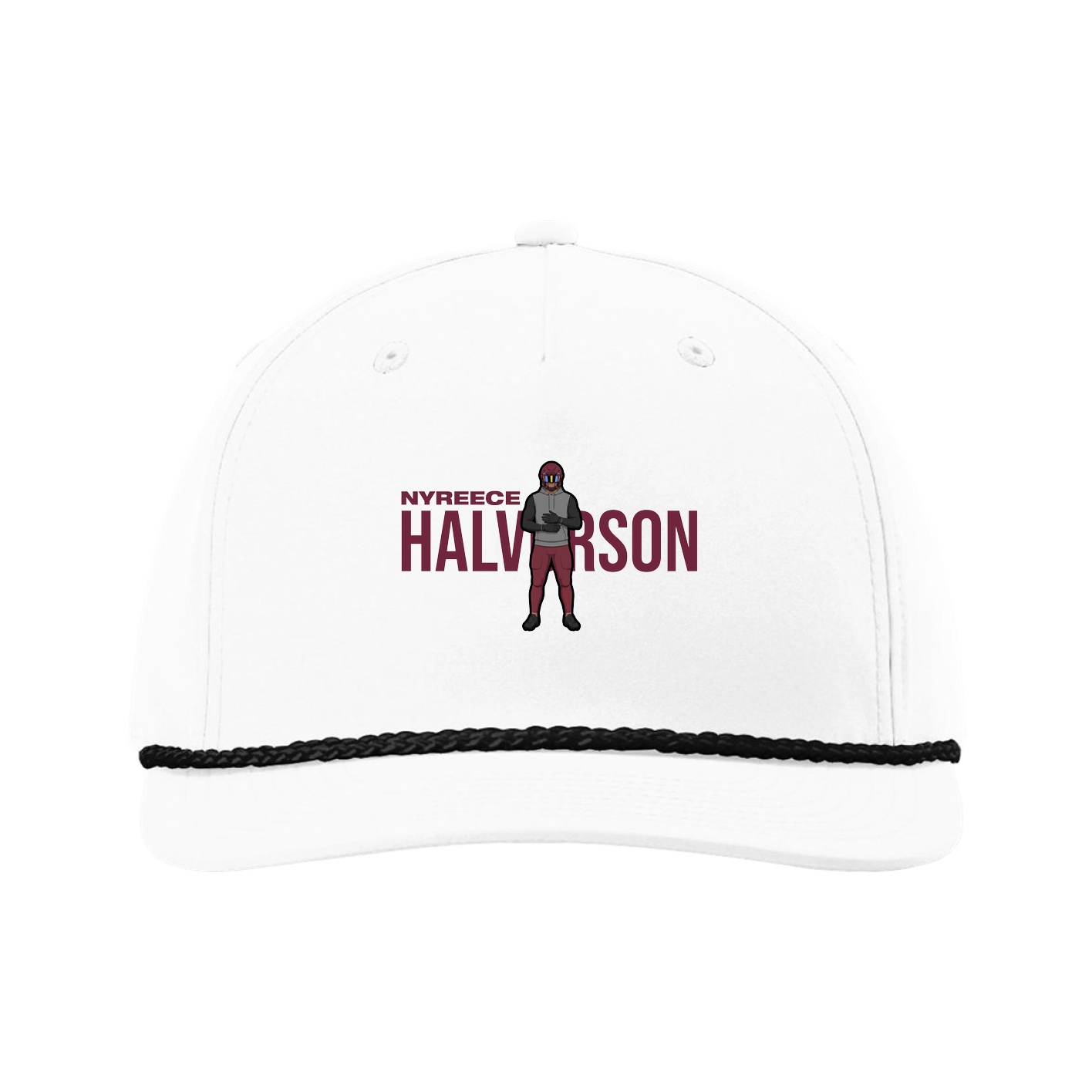 Five-Panel Classic Rope Cap — Player Name in White