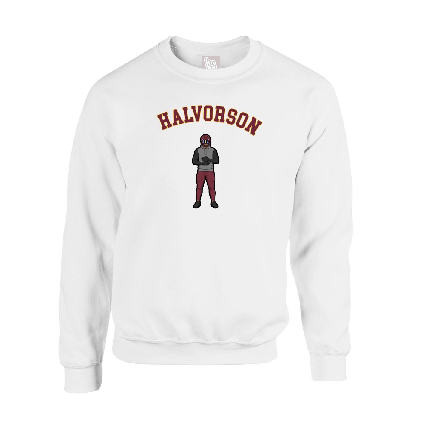 Fleece Crew — Shirsey Arch in White