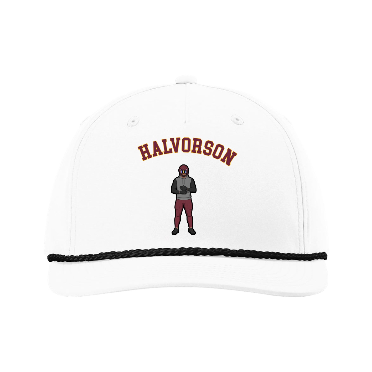 Five-Panel Classic Rope Cap — Shirsey Arch in White