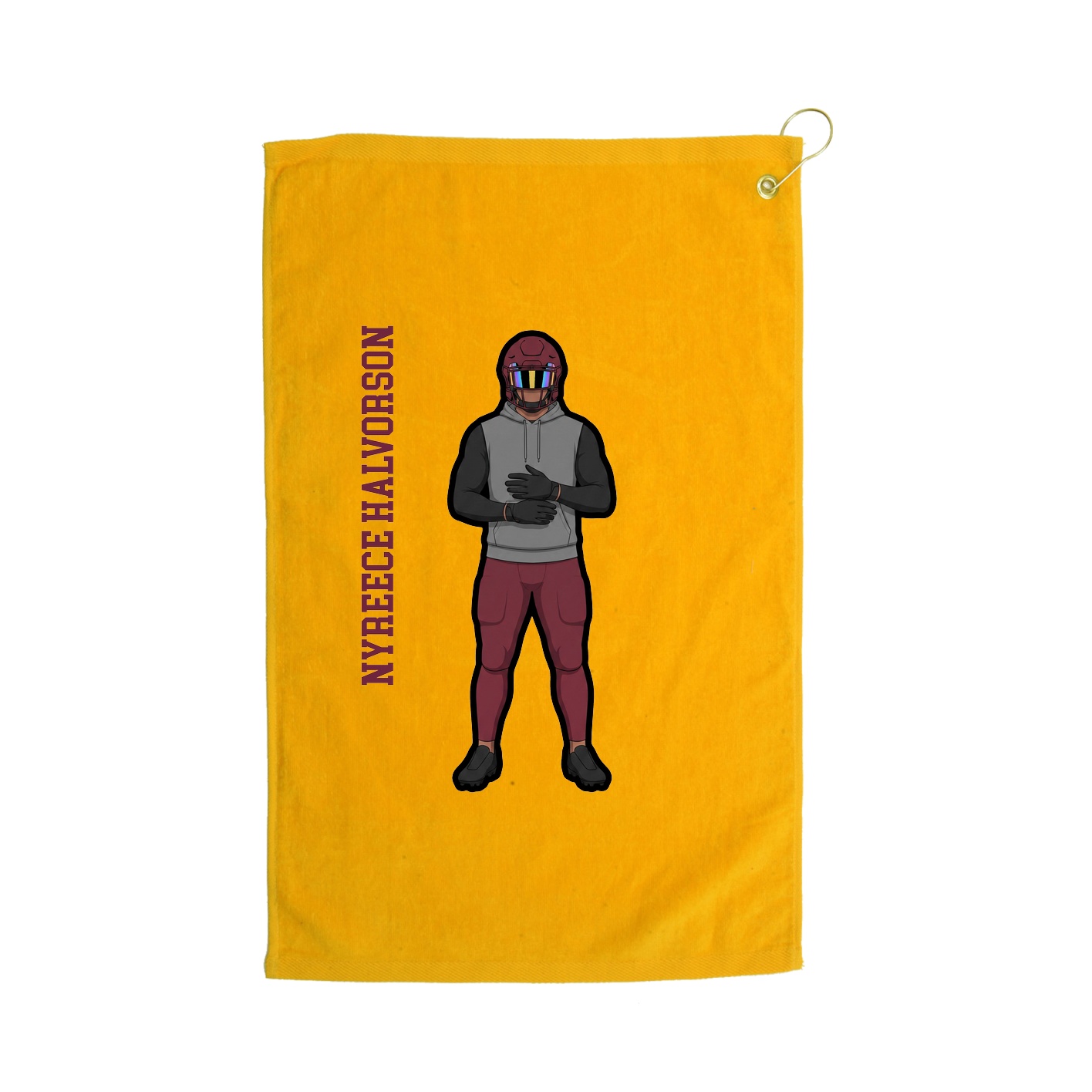 Golf Towel — Name Vertical in Gold