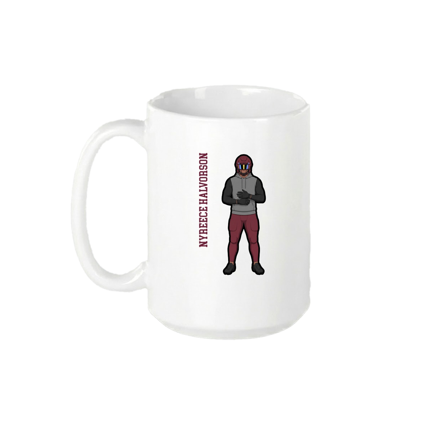 15oz Coffee Mug — Name Vertical in White