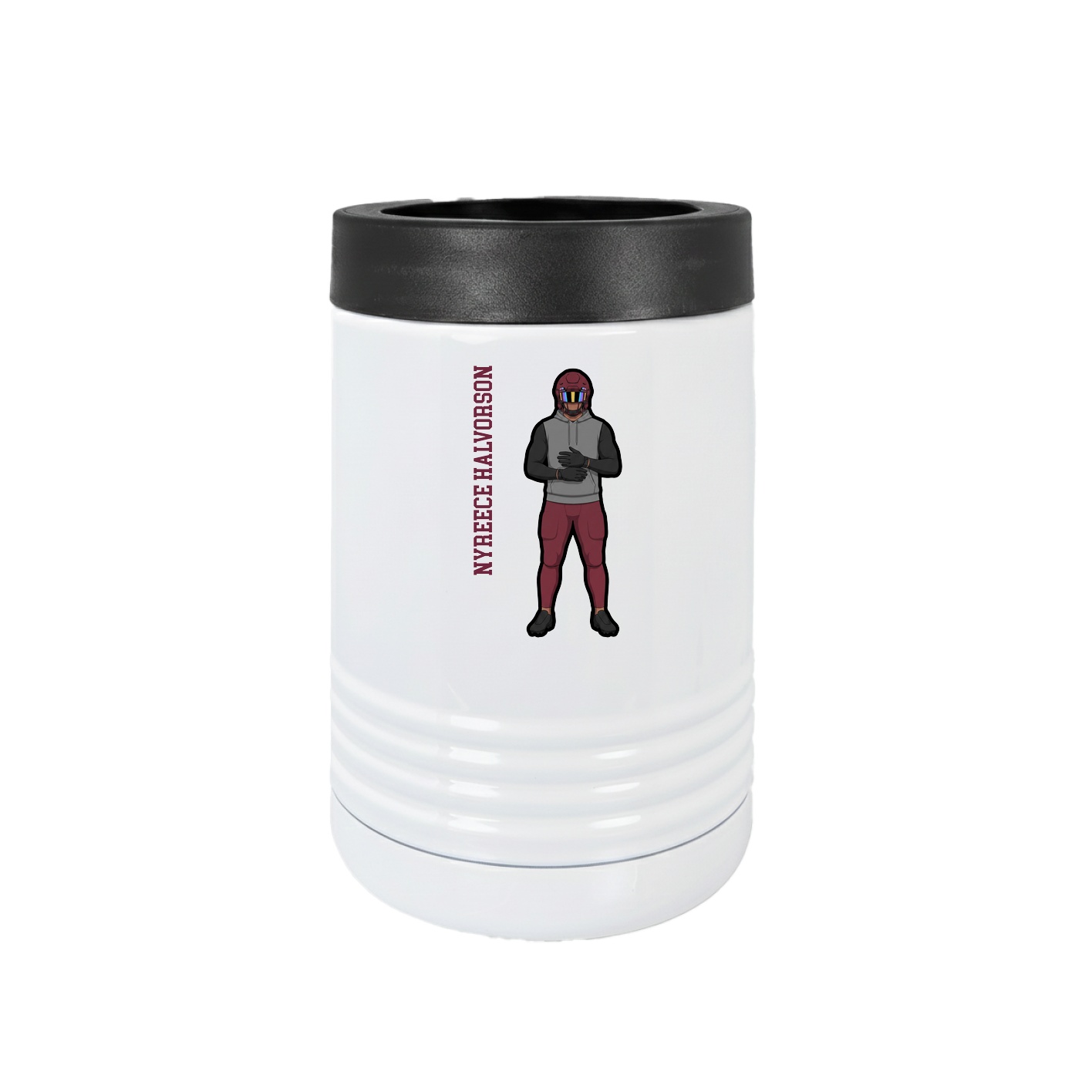 Beverage Holder — Name Vertical in White