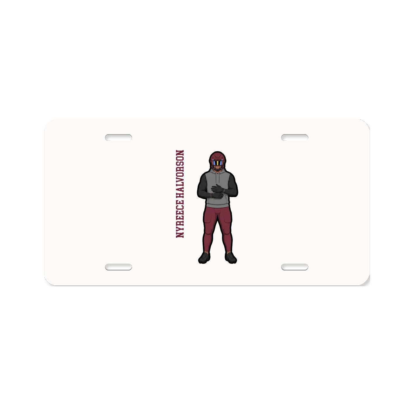 License Plate — Name Vertical in Classic