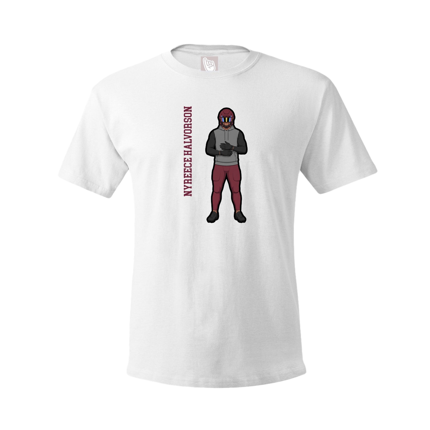 Tee — Name Vertical in White