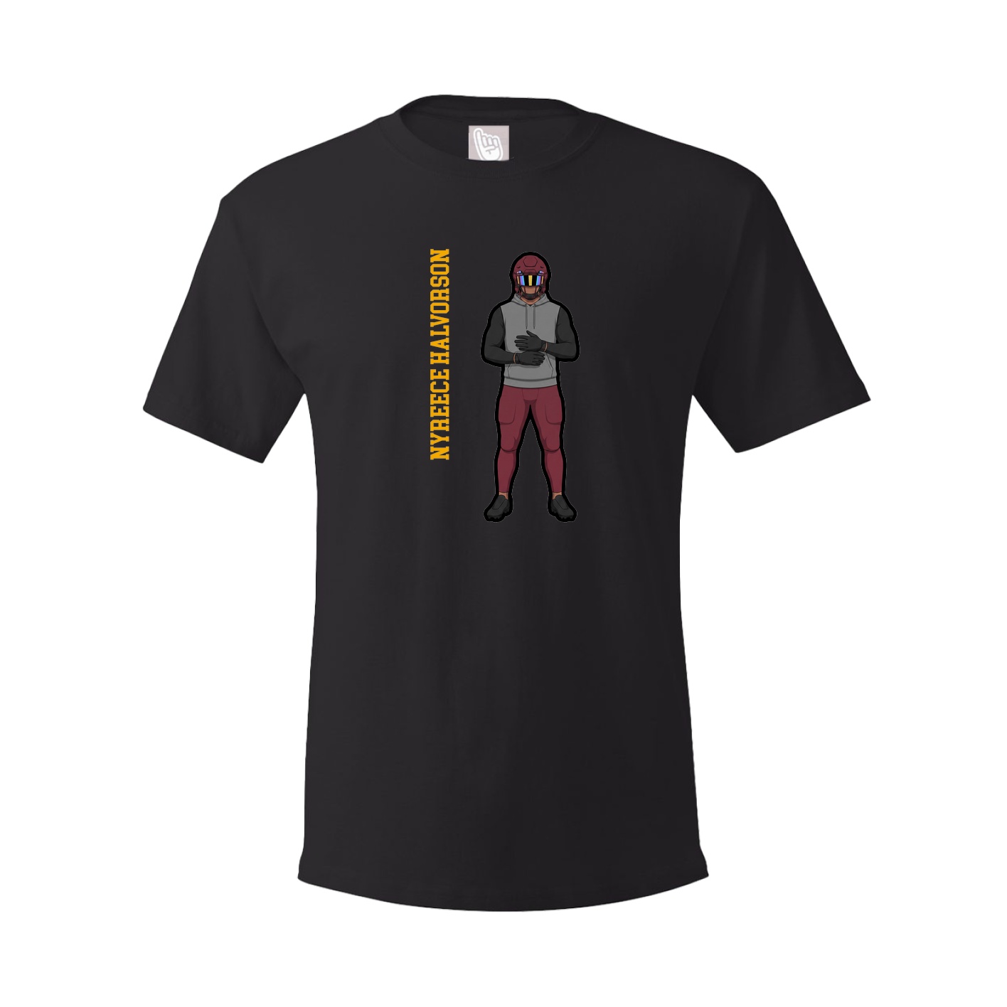Youth Tee — Name Vertical in Black