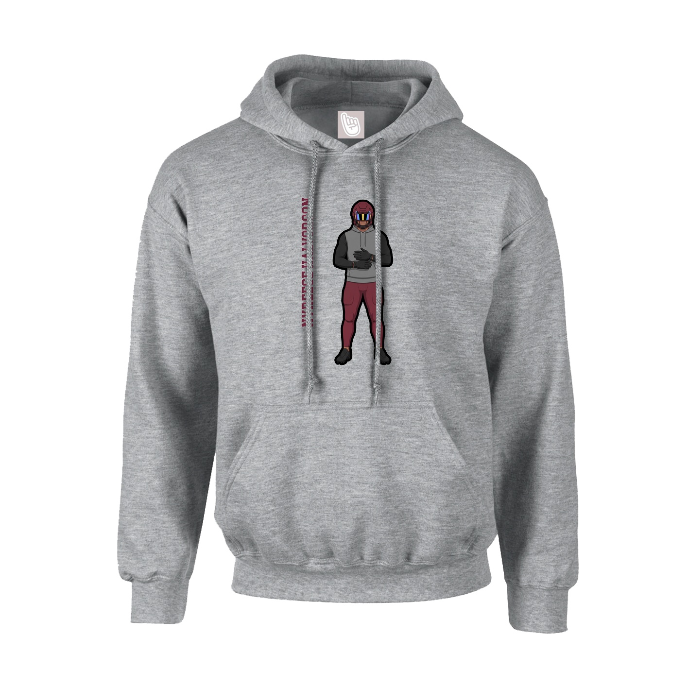 Hoodie — Name Vertical in Grey