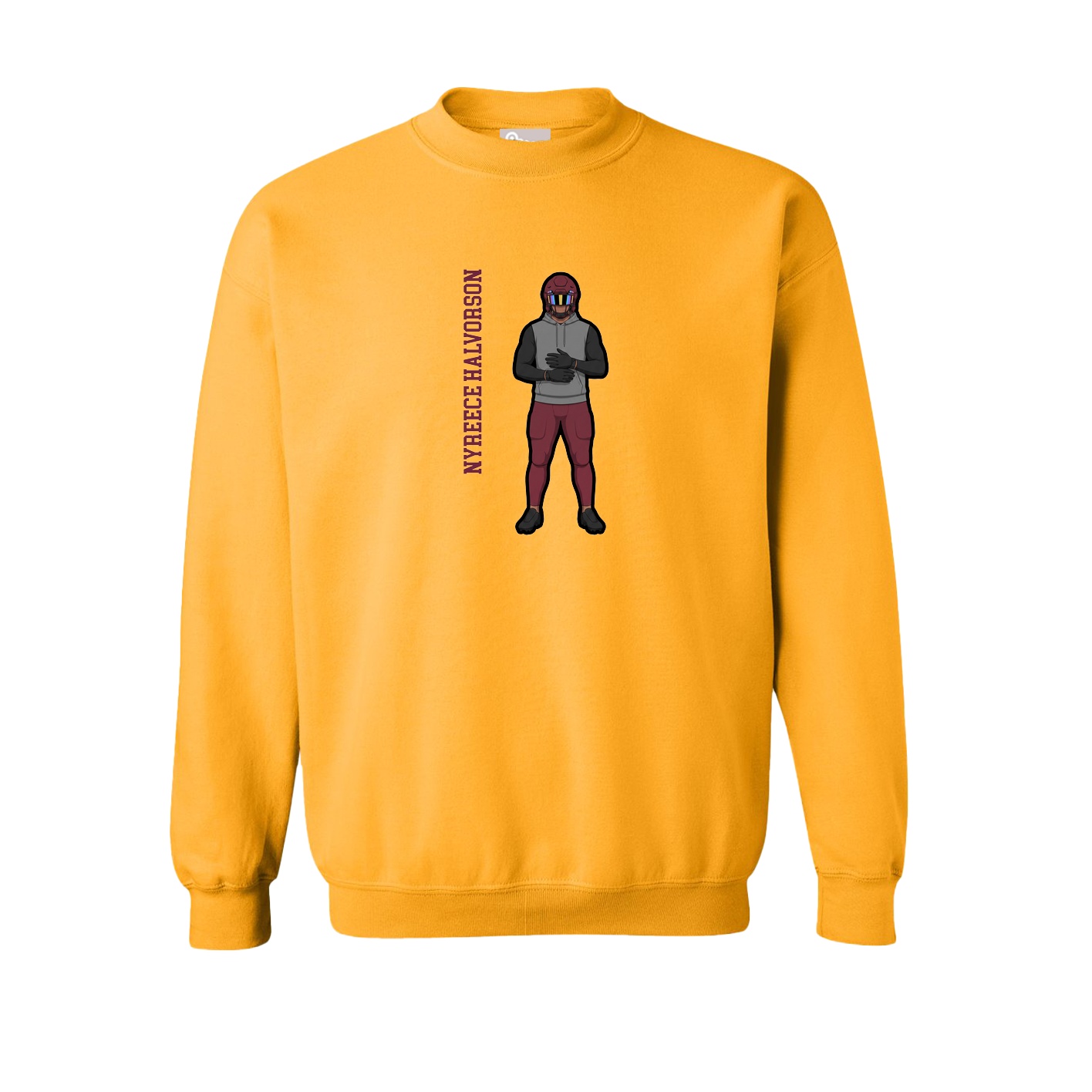 Fleece Crew — Name Vertical in Gold