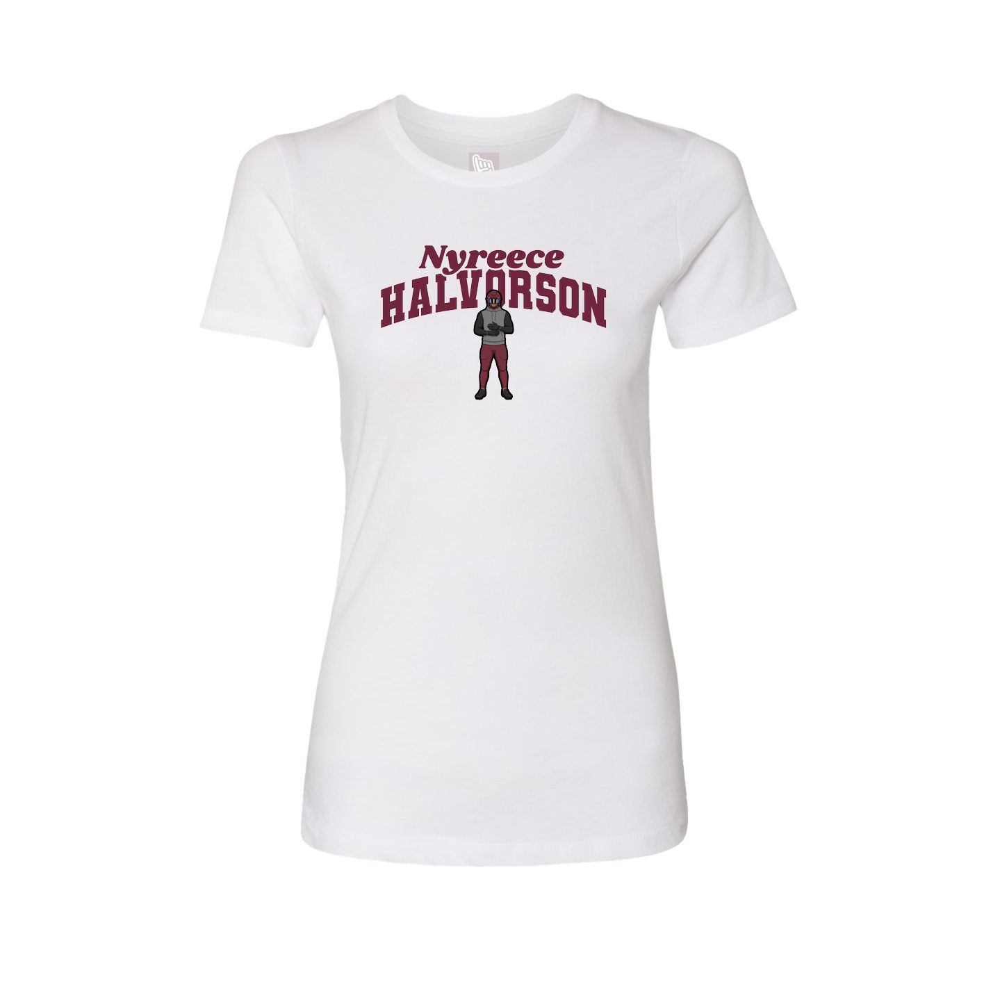 Fitted Women's Tee — Signature Arch in White